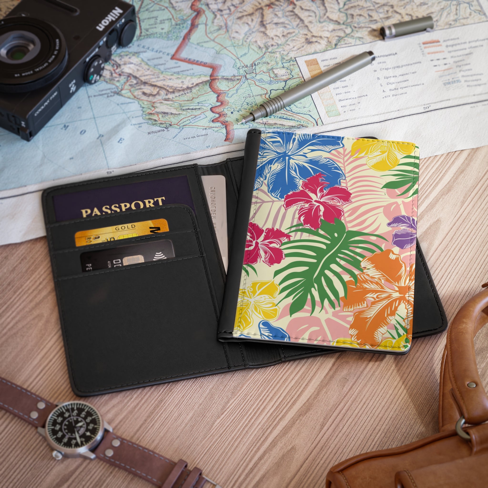 Blooming Tropical Flowers Passport Cover, Artsulli - Art is Long, Life is Short, Accessories, , , , , , , 