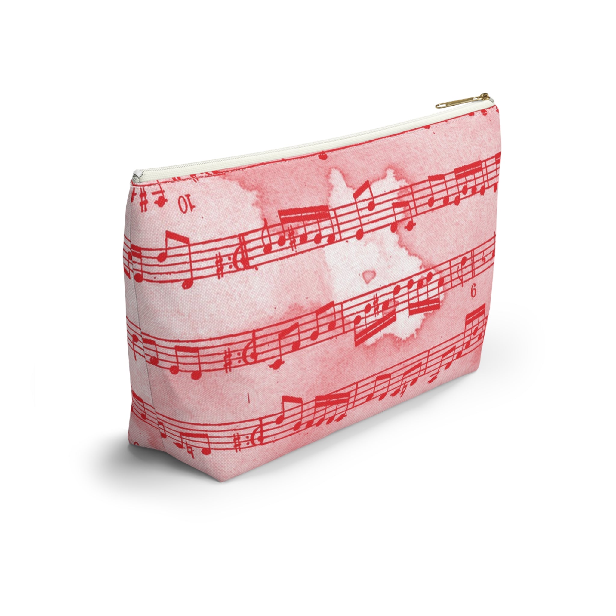 Drip Spill Type Beat Sheet Music Red Accessory Pouch w T-bottom, Artsulli - Art is Long, Life is Short, Bags, , , , , , , 