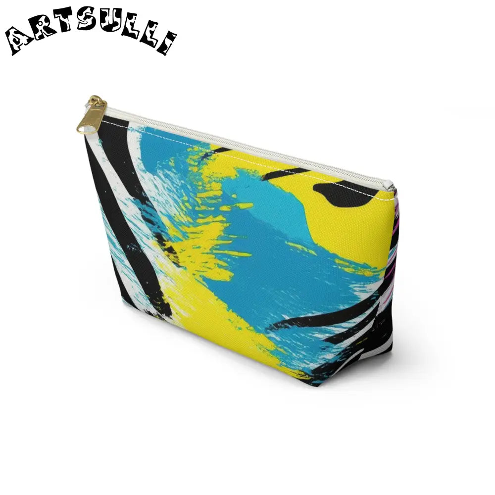 Zebra Stripes x Leapord Print x Paint Splatter Multi-Color Accessory Pouch w T-bottom, Artsulli - Art is Long, Life is Short, Bags, , , , , , , 