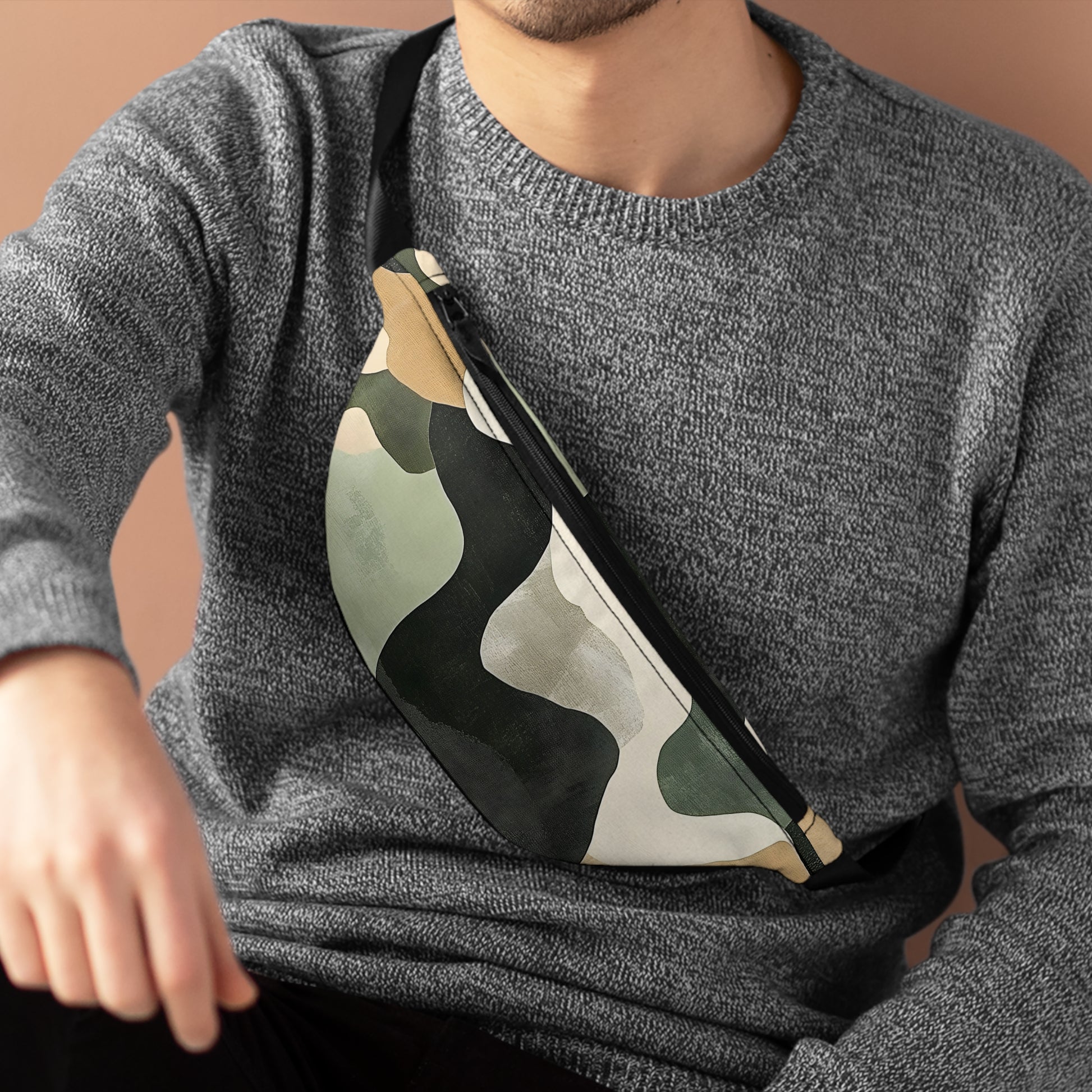 Camo Art Fanny Pack, Artsulli - Art is Long, Life is Short, Bags, , , , , , , 