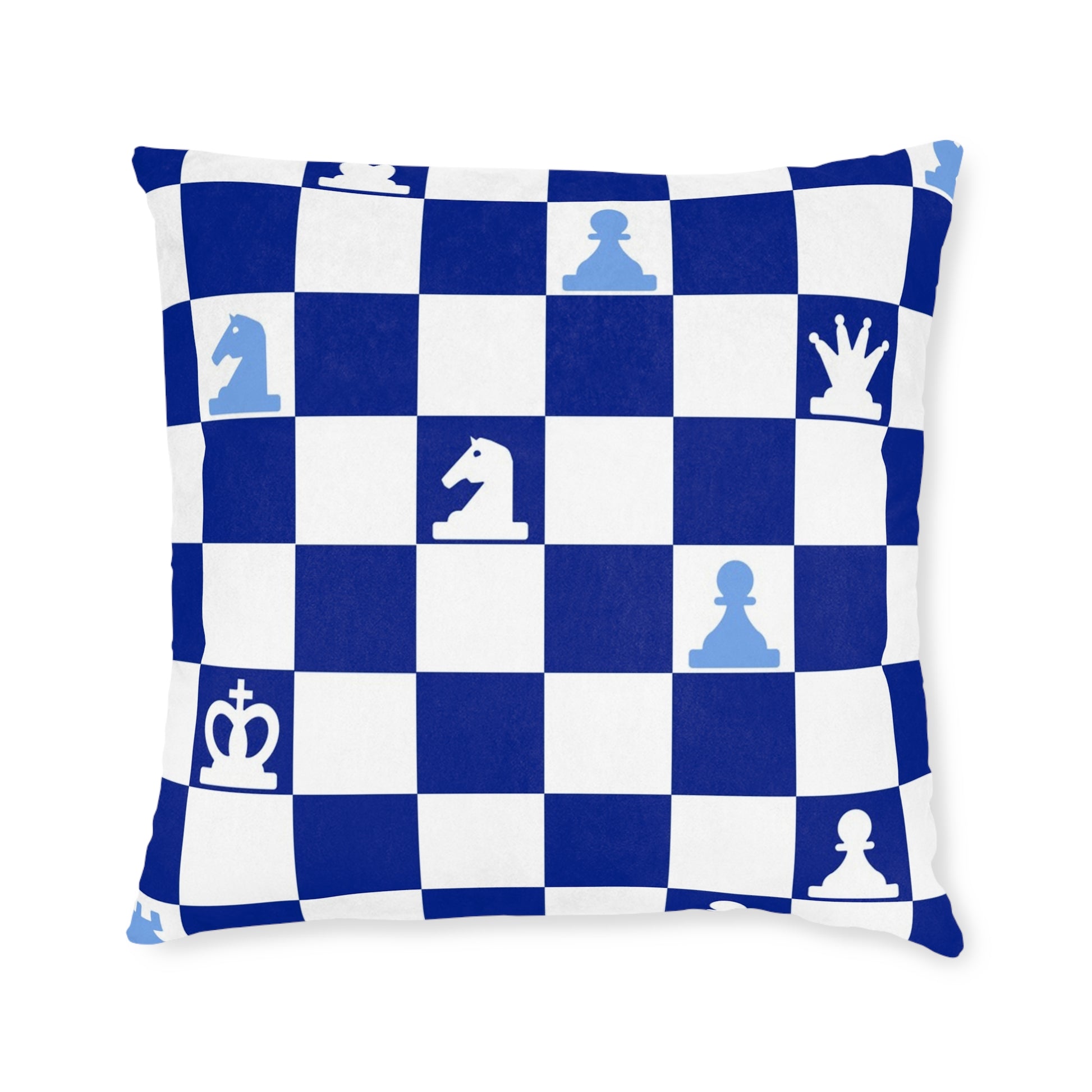 Chessboard Navy Blue Square Pillow, Artsulli - Art is Long, Life is Short, Home Decor, , , , , , , 