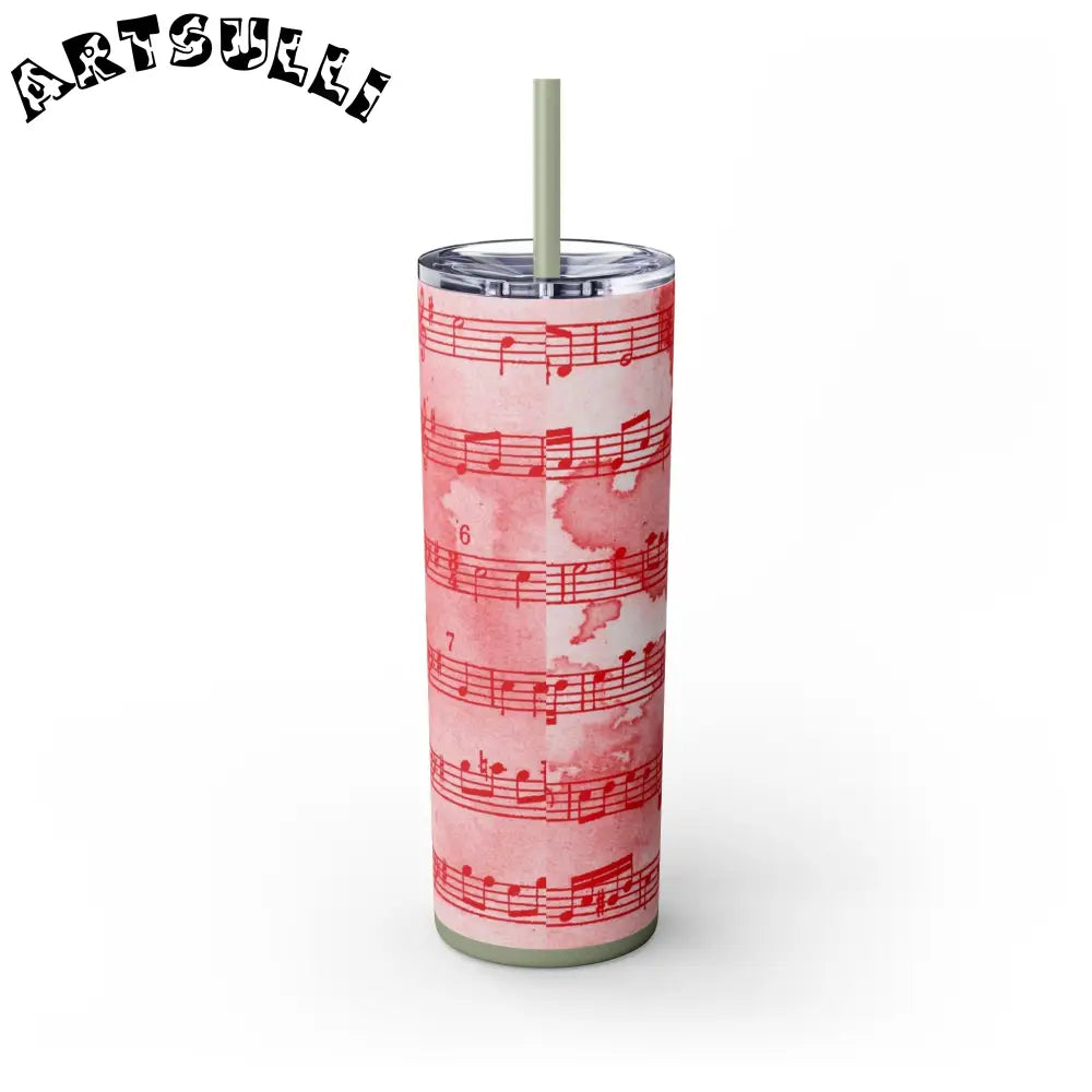 JAKKOUTTHEBXX Pink Musical Note Maars Skinny Tumbler 2025