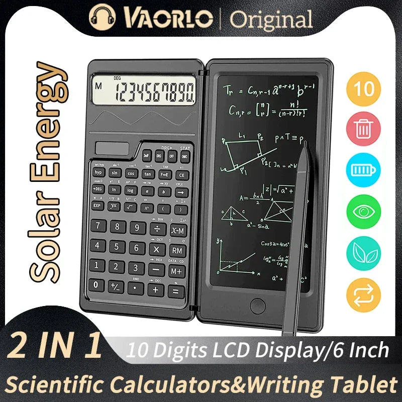Buy The Best By Artsulli - Art is Long Life Short - VAORLO 2 IN 1 Foldable Scientific Calculators With 6 Inch Writing Tablet Digital