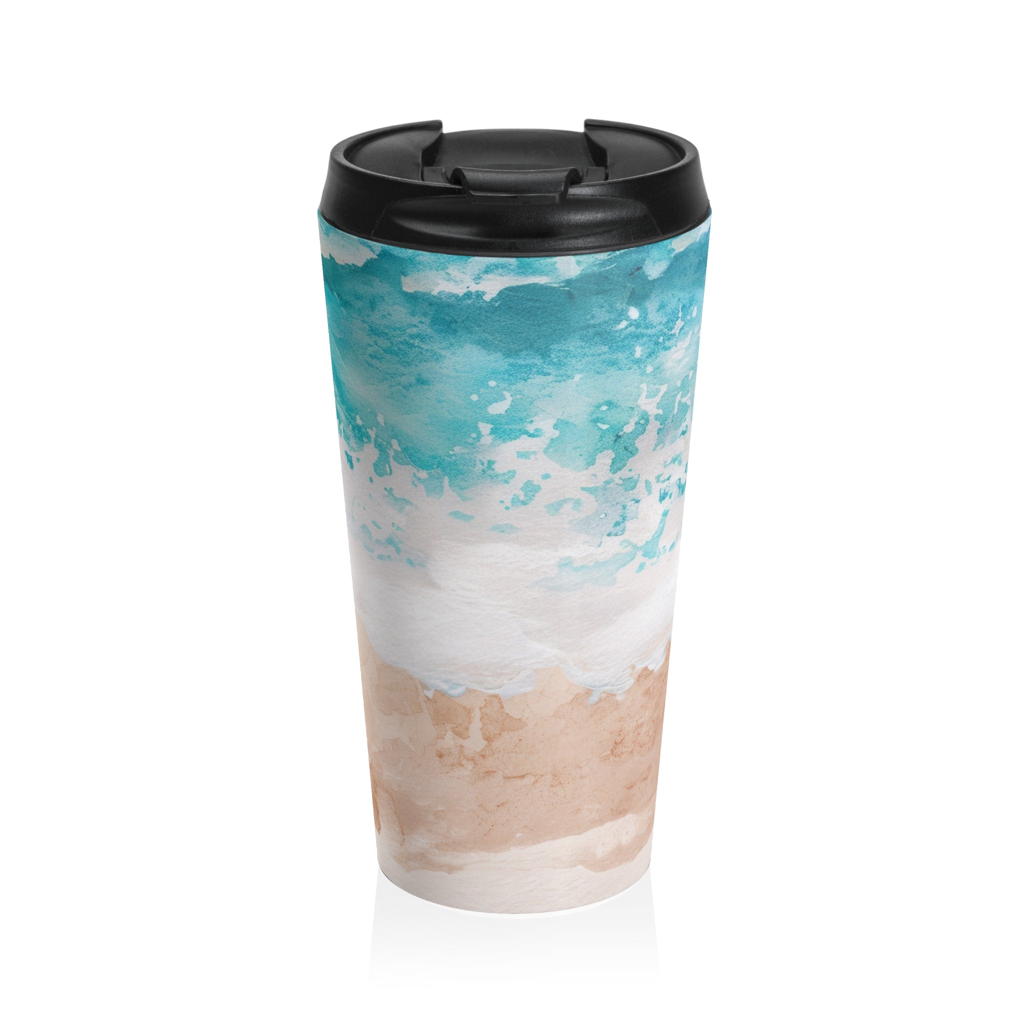 Seashore Stainless Steel Travel Mug, Artsulli - Art is Long, Life is Short, Mug, Size, 15oz, , , , , 23233913097274461671
