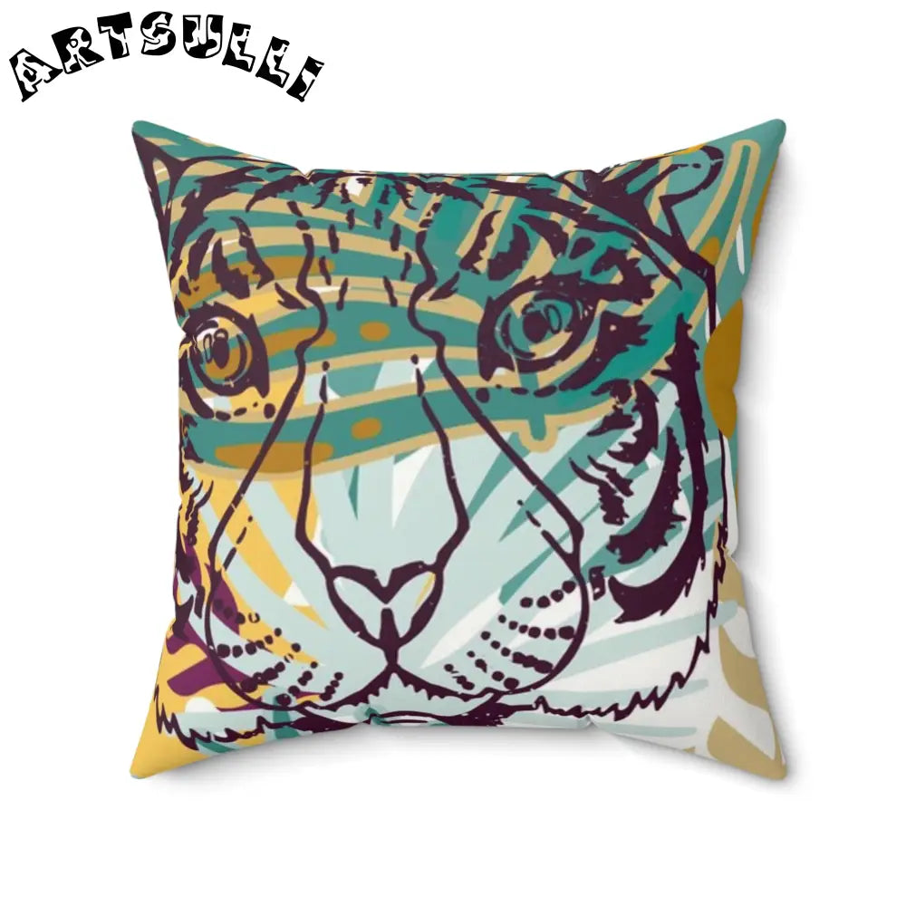 JAKKOUTTHEBXX Tropical Jungle Tigers Brown and Green Faux Suede