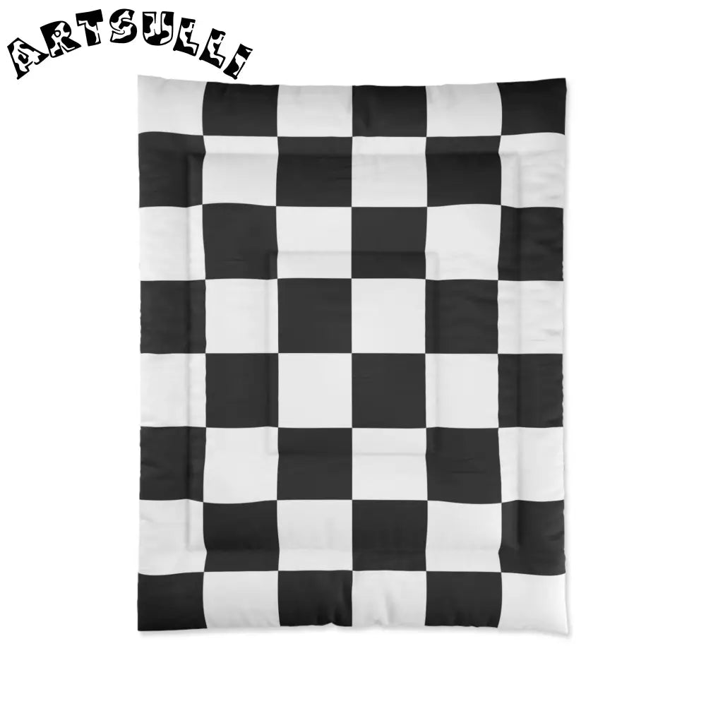 JAKKOUTTHEBXX Checkerboard Black and White Comforter JAKKOUTTHEBXX