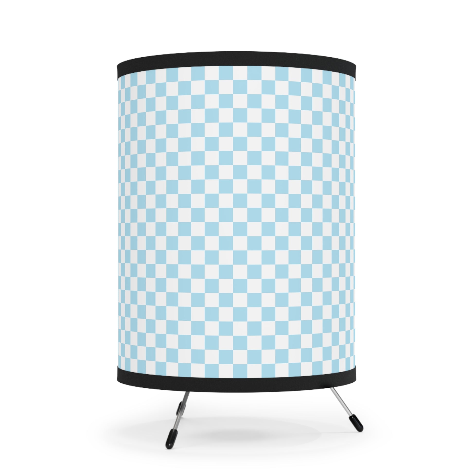 Checkerboard Sky Blue Tripod Lamp with High-Res Printed Shade, US\CA plug, Artsulli - Art is Long, Life is Short, Home Decor, , , , , , , 