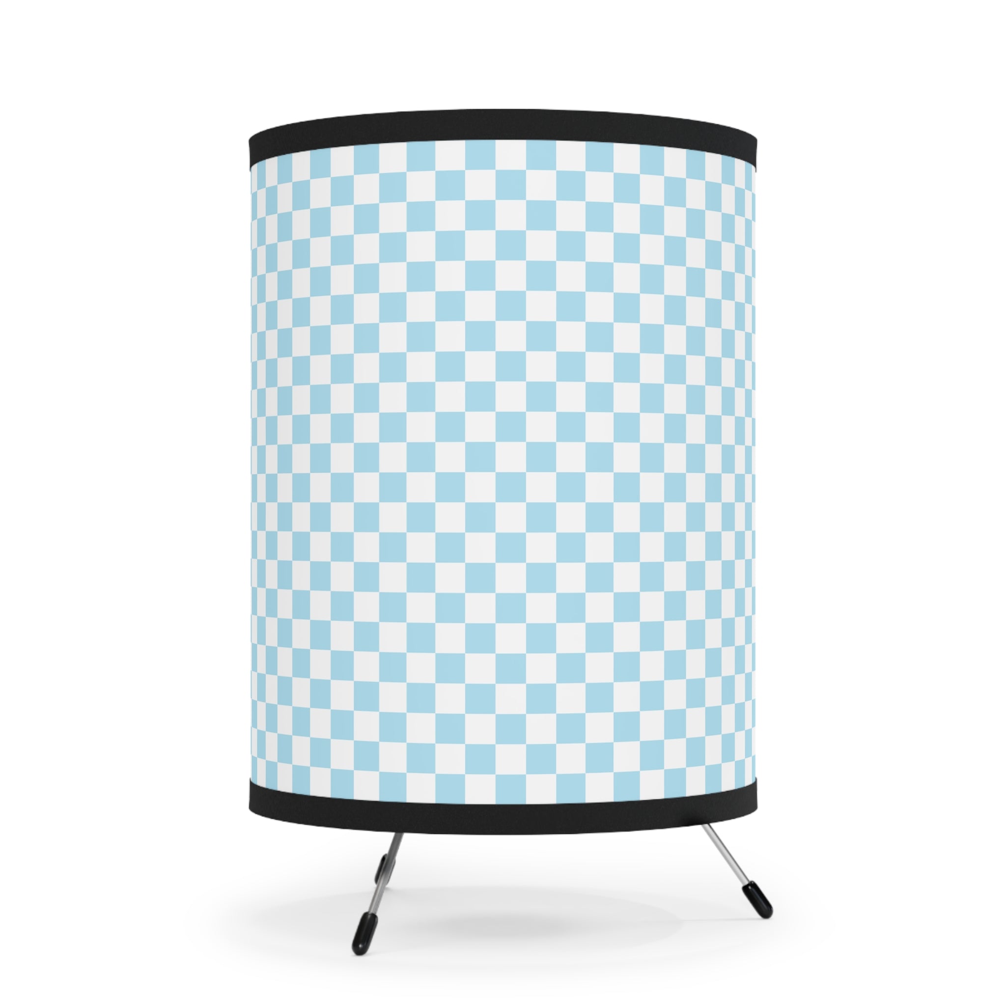 Checkerboard Sky Blue Tripod Lamp with High-Res Printed Shade, US\CA plug, Artsulli - Art is Long, Life is Short, Home Decor, , , , , , , 