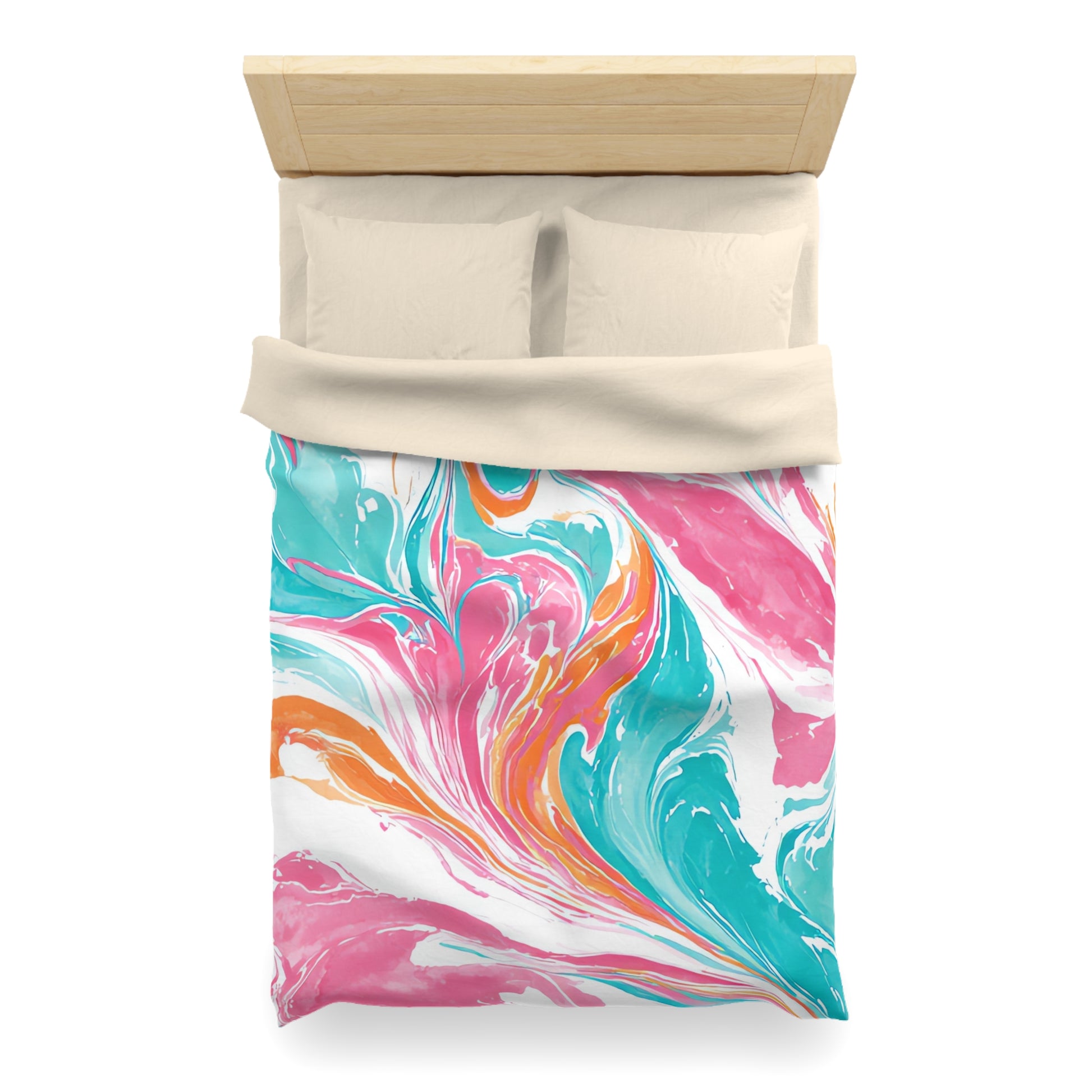 Liquid Pastel Spill Multi-Color Microfiber Duvet Cover, Artsulli - Art is Long, Life is Short, Home Decor, , , , , , , 