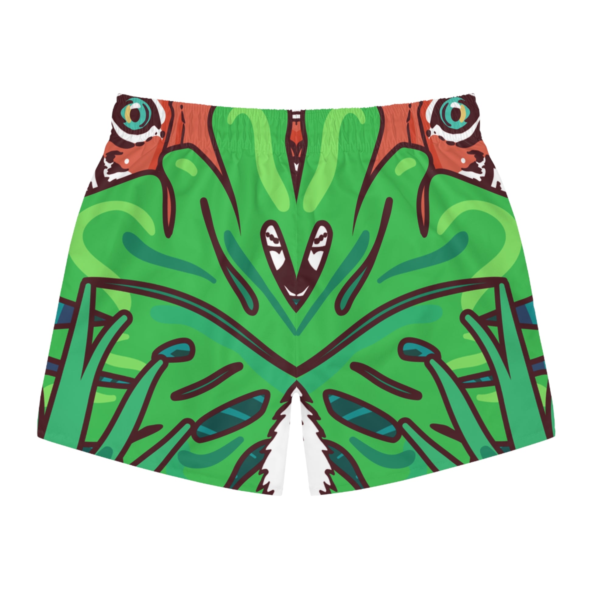 Tropical Jungle Tigers Green and Brown Swim Trunks (AOP), Artsulli - Art is Long, Life is Short, All Over Prints, , , , , , , 
