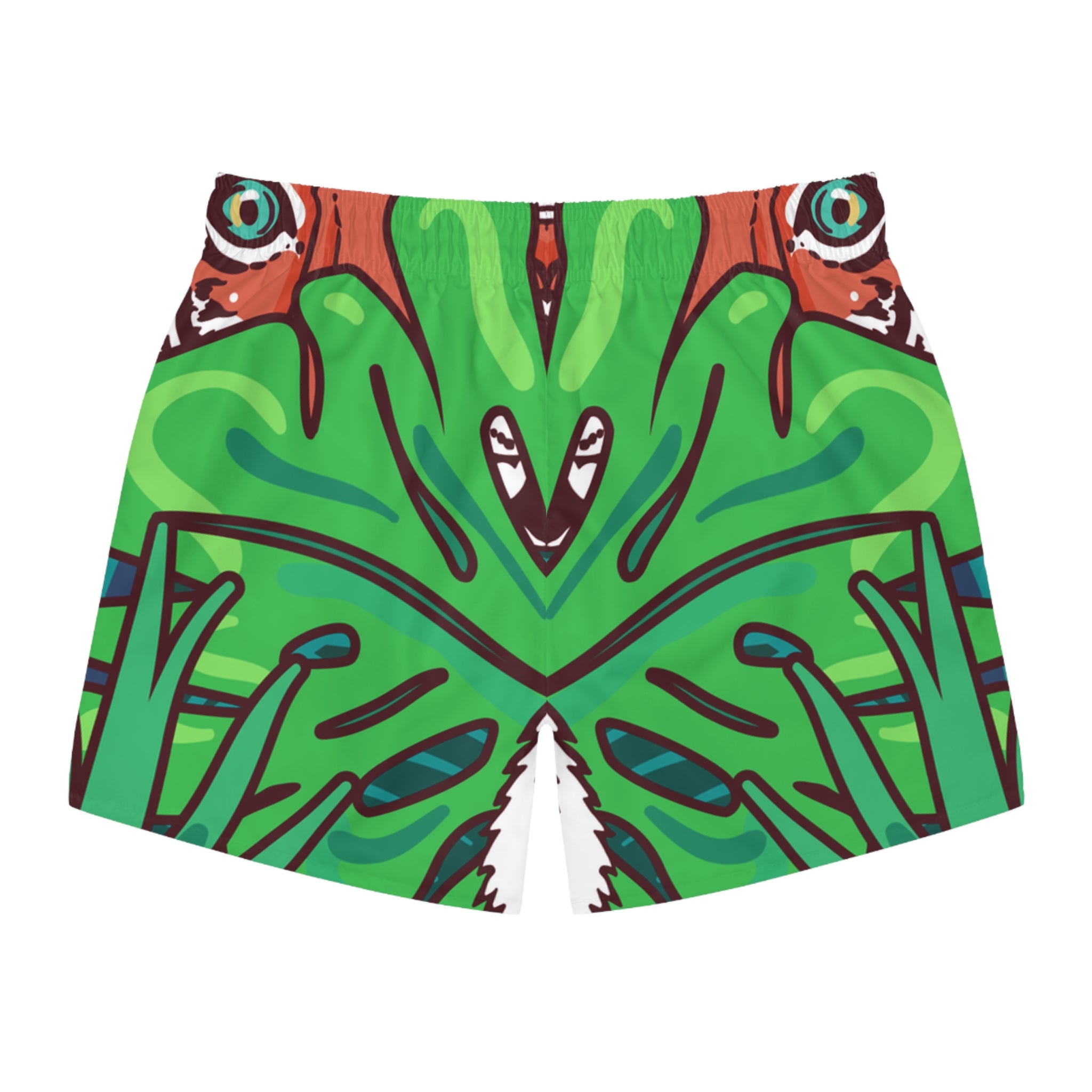 Tropical Jungle Tigers Green and Brown Swim Trunks (AOP), Artsulli - Art is Long, Life is Short, All Over Prints, , , , , , , 