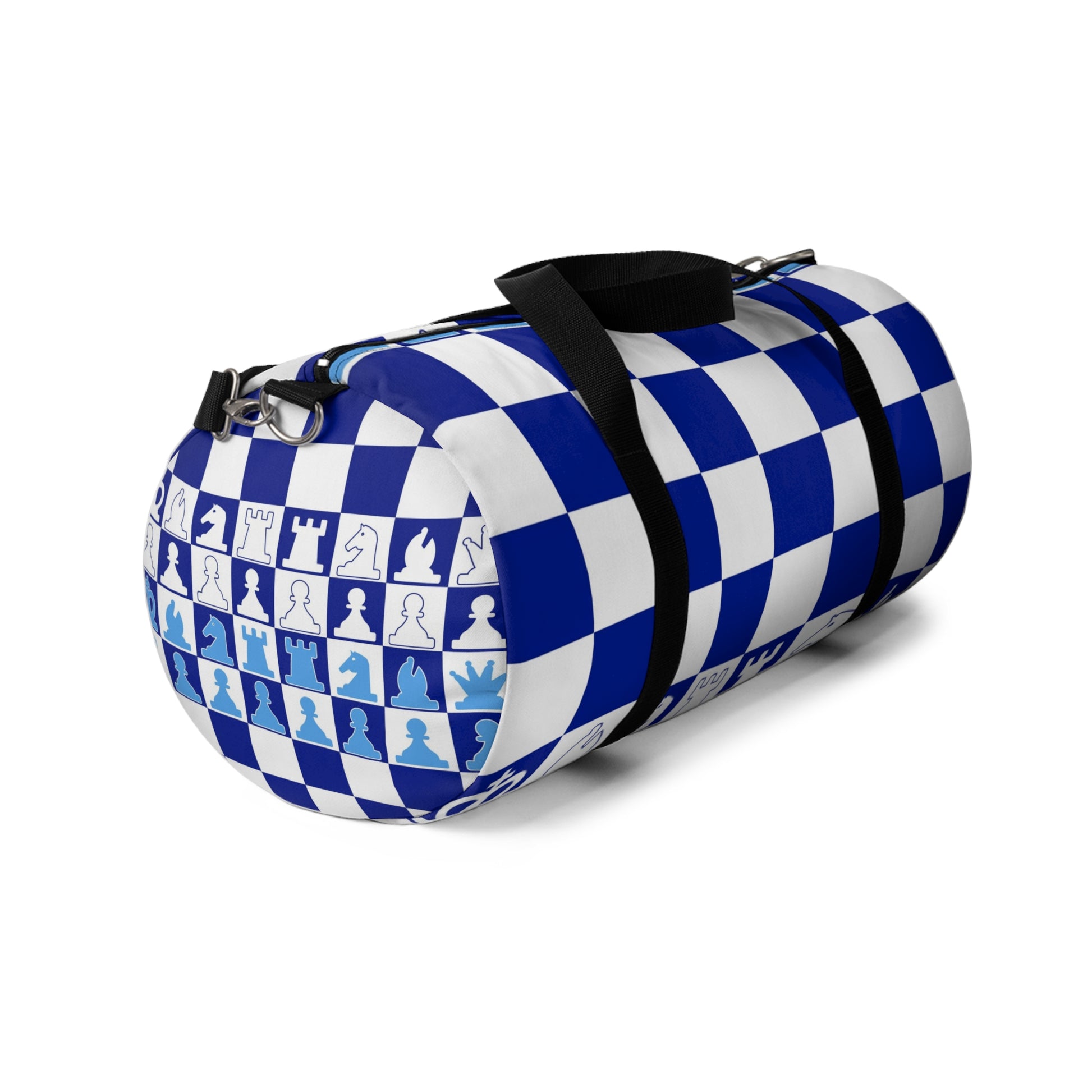 Chessboard Royal Blue & Navy Blue Duffel Bag, Artsulli - Art is Long, Life is Short, Bags, , , , , , , 