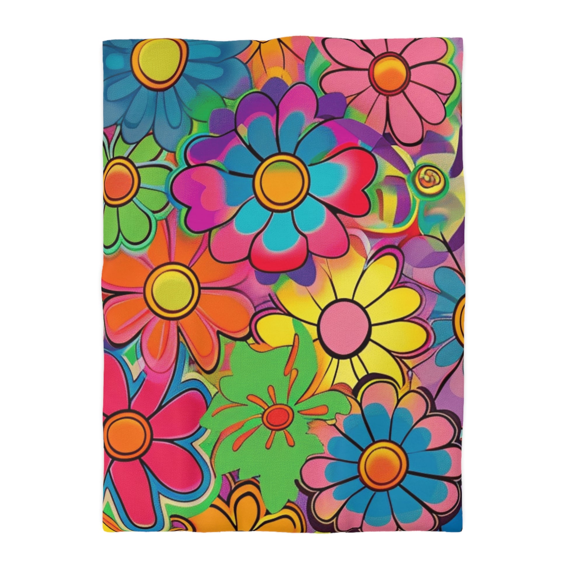 Chromatic Daisy Dream Microfiber Duvet Cover, Artsulli - Art is Long, Life is Short, Home Decor, Size, Twin XL, Color, White, , , 12421040820026311266