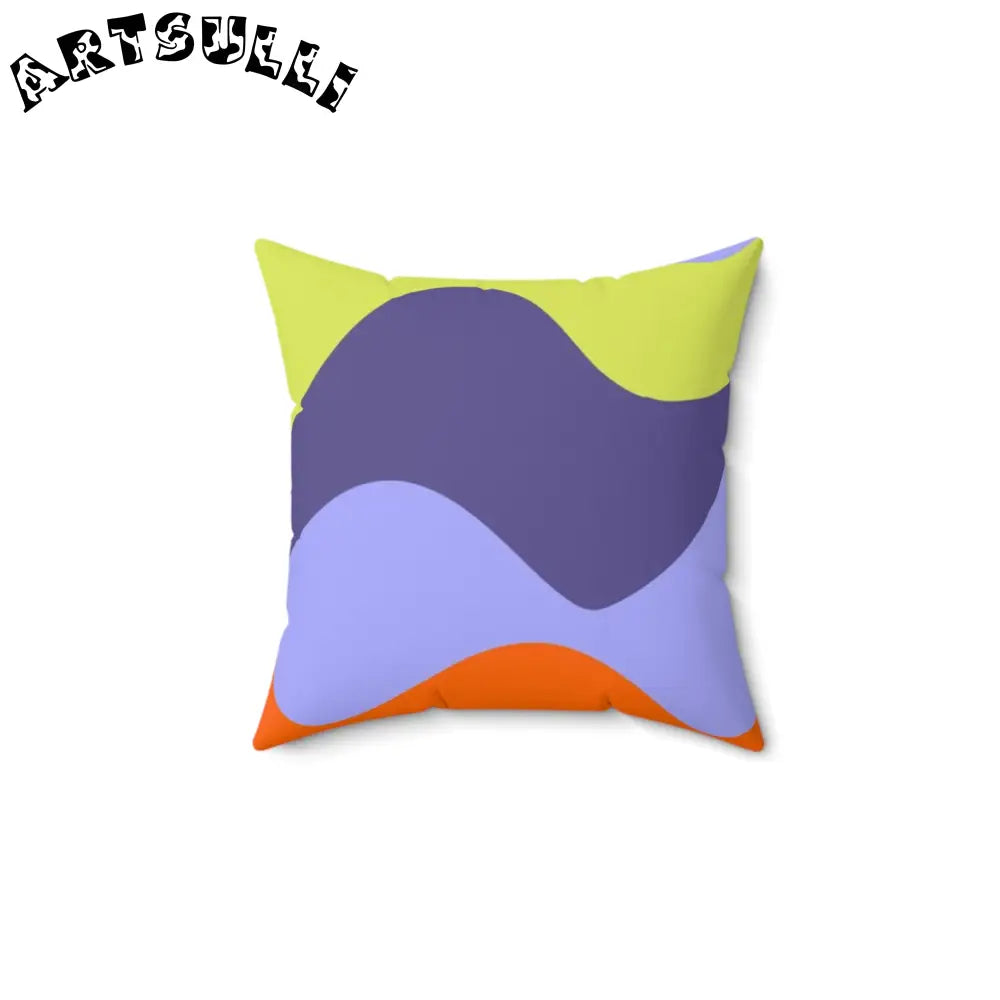 JAKKOUTTHEBXX Waves Red and Blue Spun Polyester Square Pillow