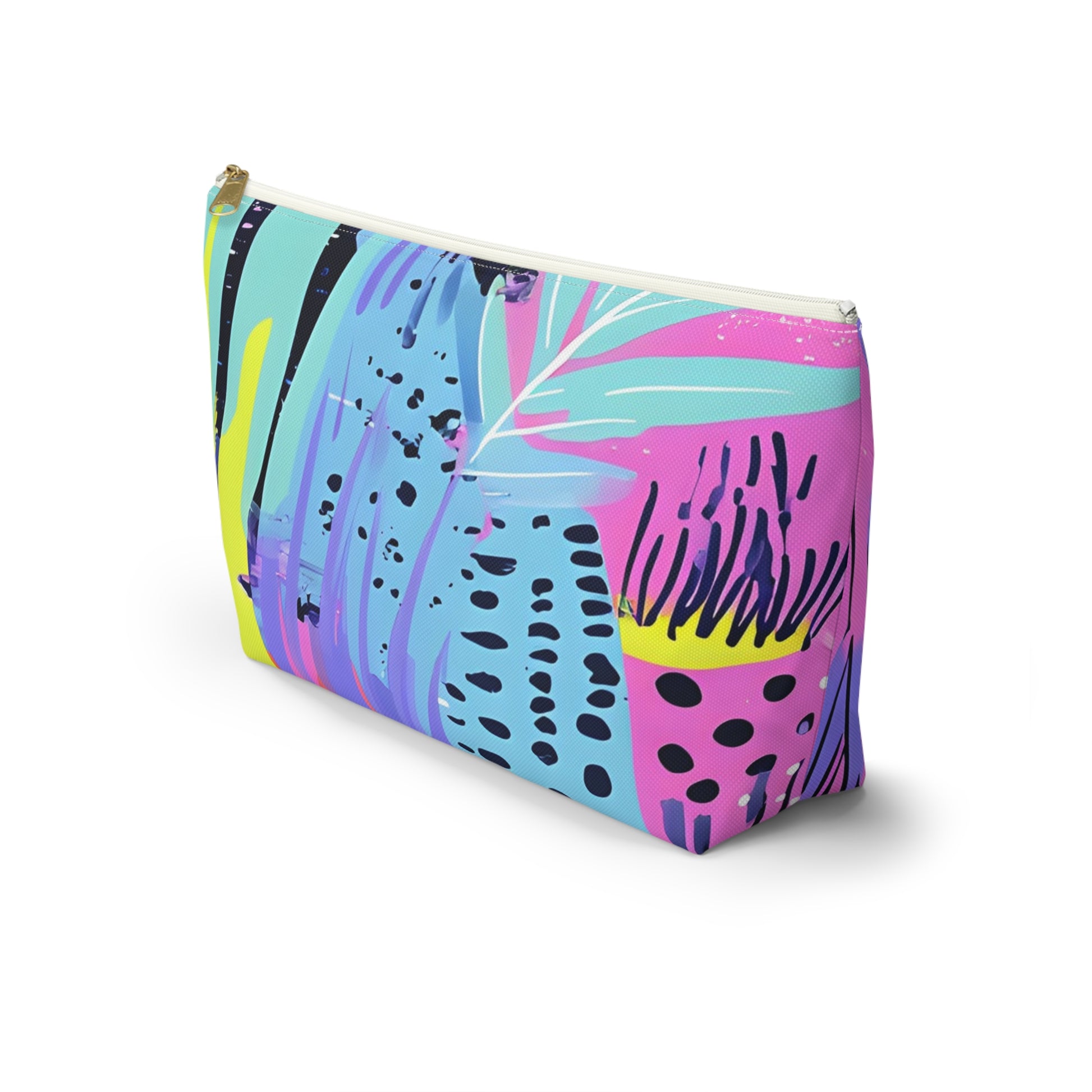 Dark Neon Rainforest Accessory Pouch w T-bottom, Artsulli - Art is Long, Life is Short, Bags, , , , , , , 