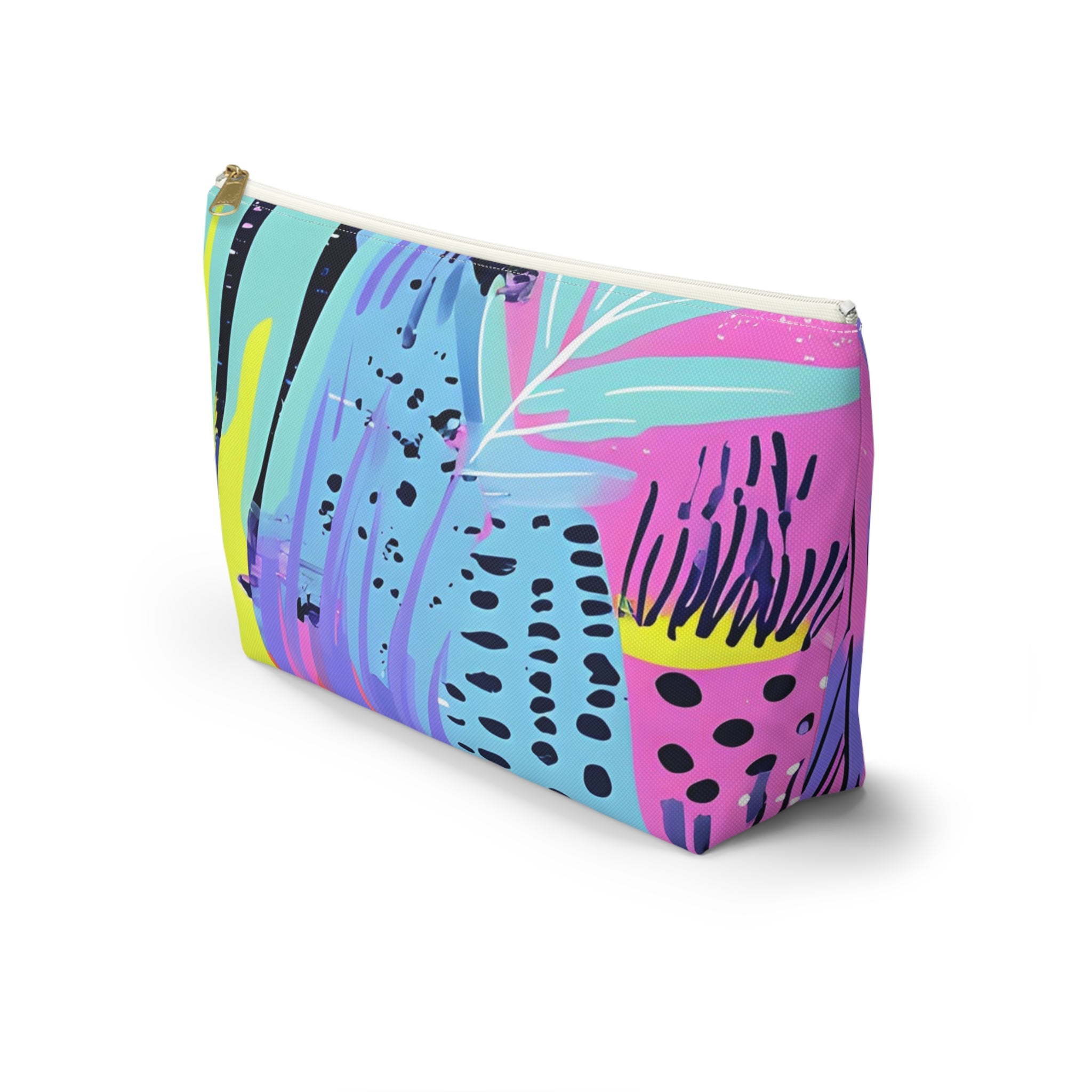 Dark Neon Rainforest Accessory Pouch w T-bottom, Artsulli - Art is Long, Life is Short, Bags, , , , , , , 