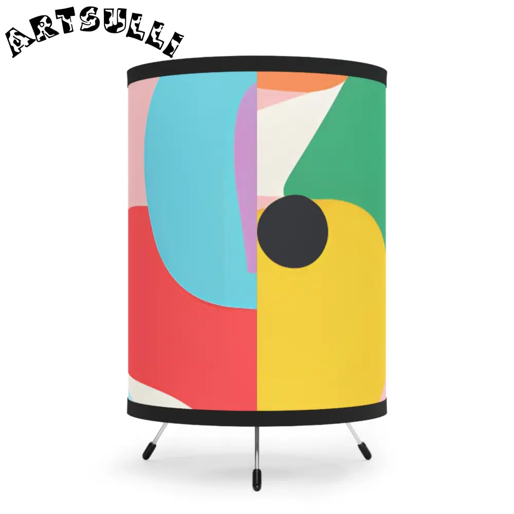 JAKKOUTTHEBXX Colorful Abstract Shapes Surreal Tripod Lamp