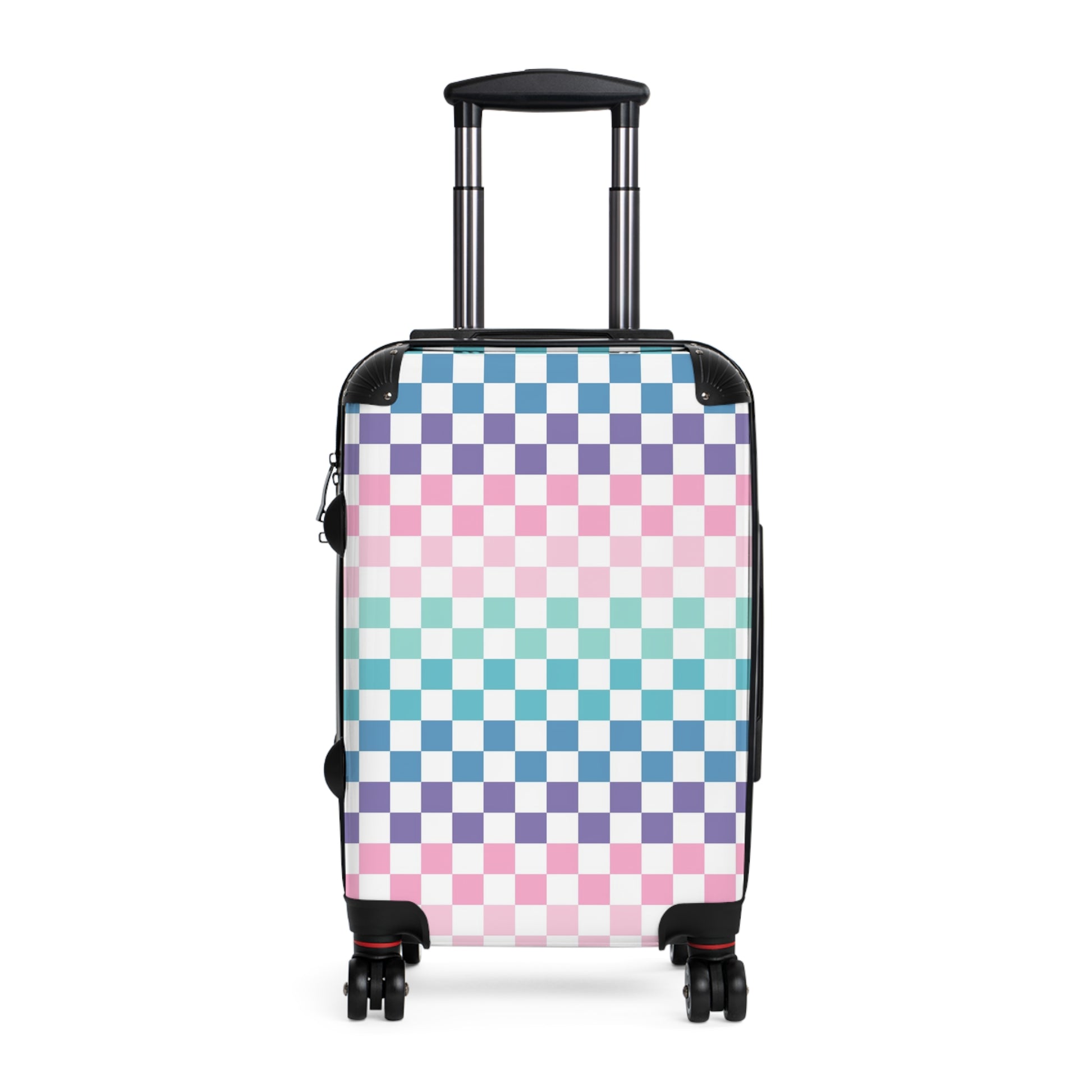 Vaporwave Rainbow  Checkerboard Multi-Color Suitcase, Artsulli - Art is Long, Life is Short, Bags, Size, Small, Color, Black, , , 32637261527034944834