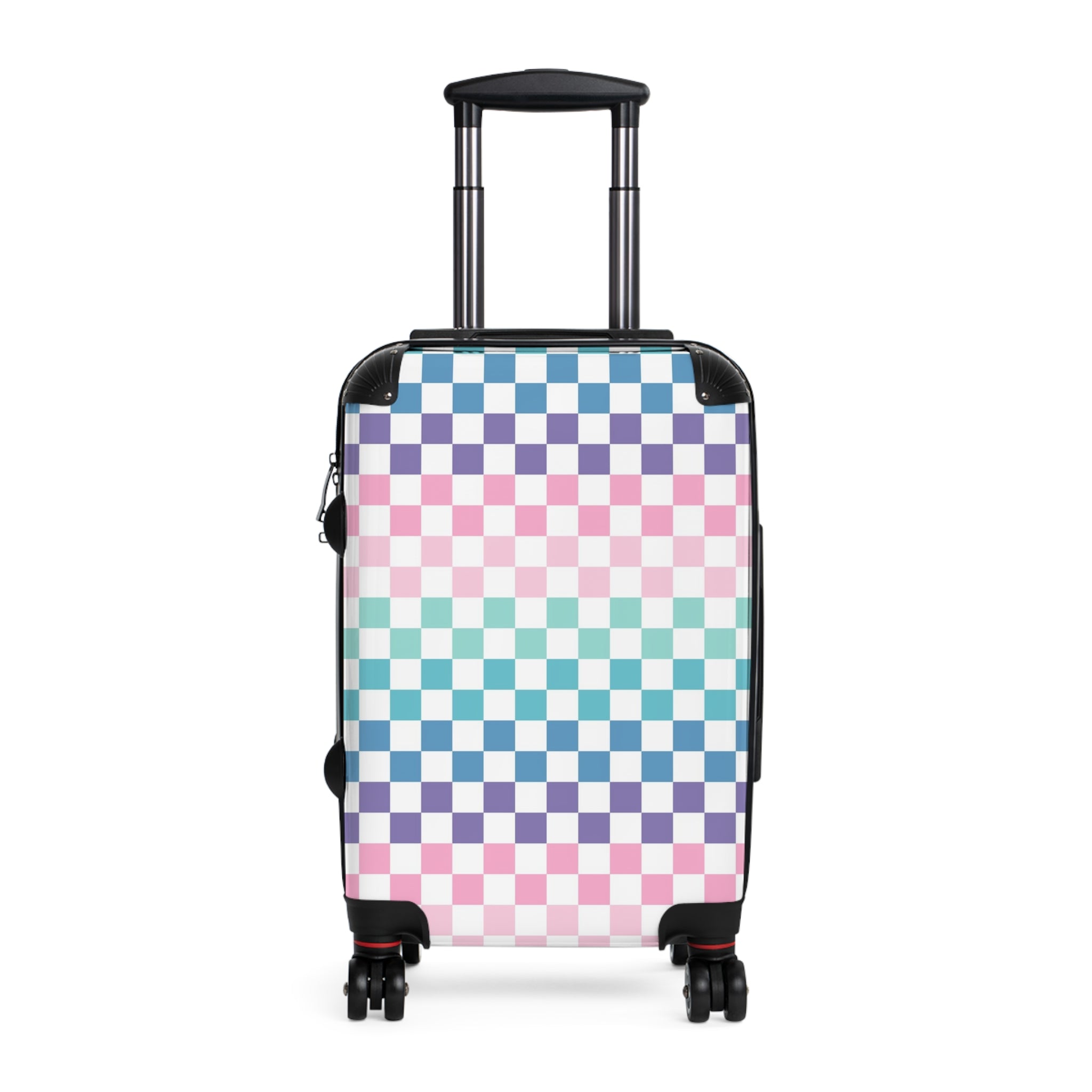 Vaporwave Rainbow  Checkerboard Multi-Color Suitcase, Artsulli - Art is Long, Life is Short, Bags, Size, Small, Color, Black, , , 32637261527034944834