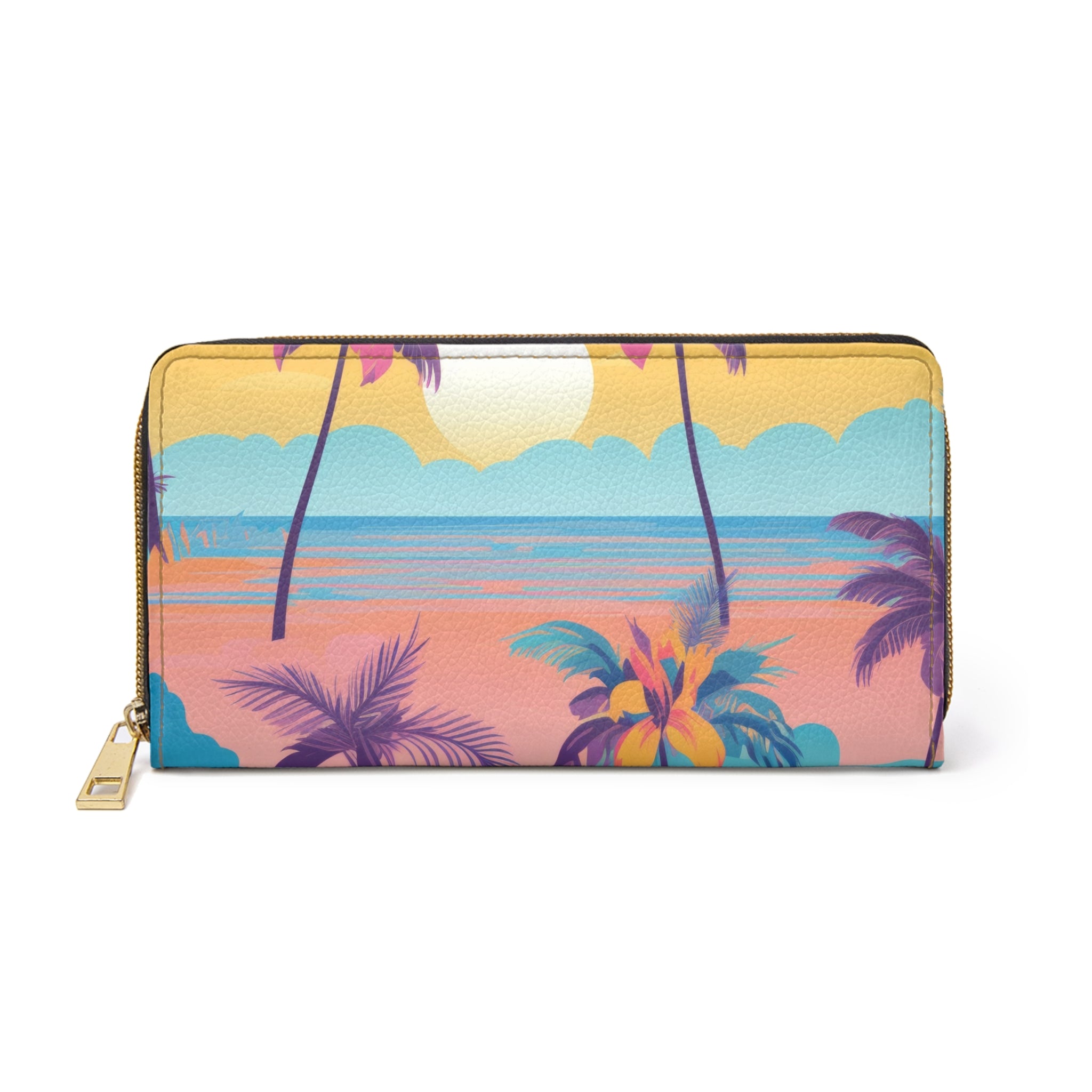 Sunset Paradise Zipper Wallet, Artsulli - Art is Long, Life is Short, Accessories, Size, One size, Color, White, , , 18796615375244045185