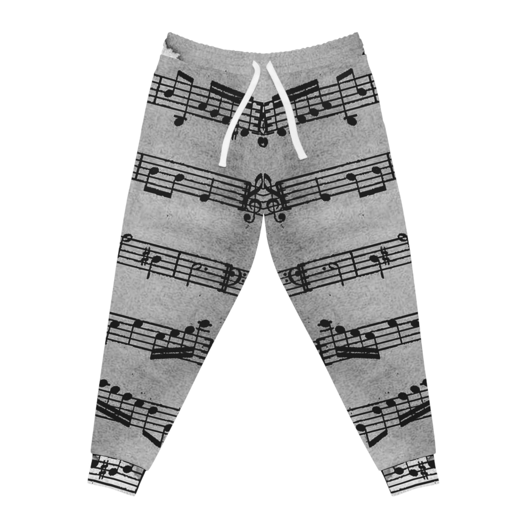 Drip Spill Type Beat Sheet Music Black Athletic Joggers (AOP), Artsulli - Art is Long, Life is Short, All Over Prints, Size, S, Color, Seam thread color automatically matched to design, , , 10580770612032027087