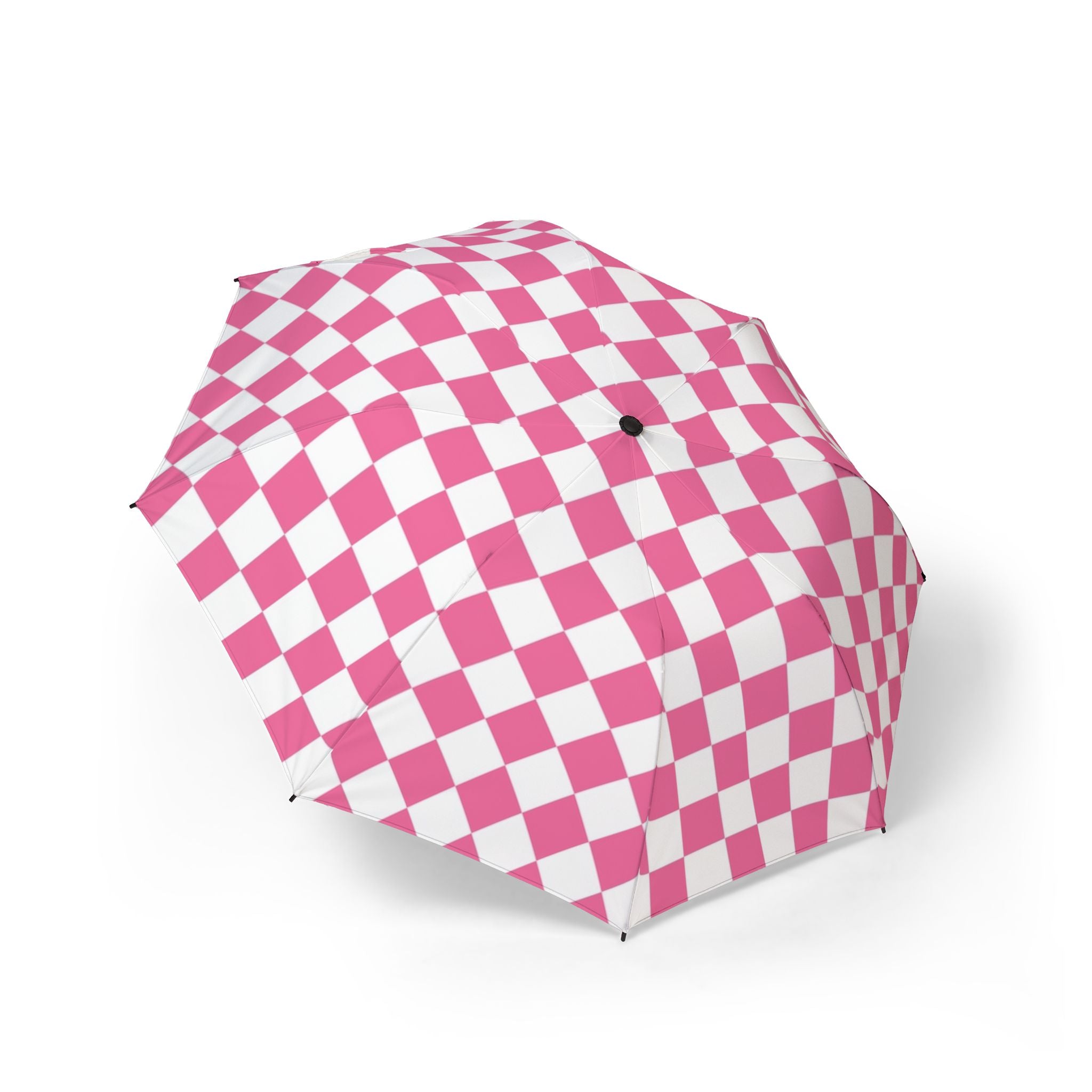 Yuyushiki Pink Check Semi-Automatic Foldable Umbrella, Artsulli - Art is Long, Life is Short, Accessories, Size, One size, , , , , 18389819219204392305