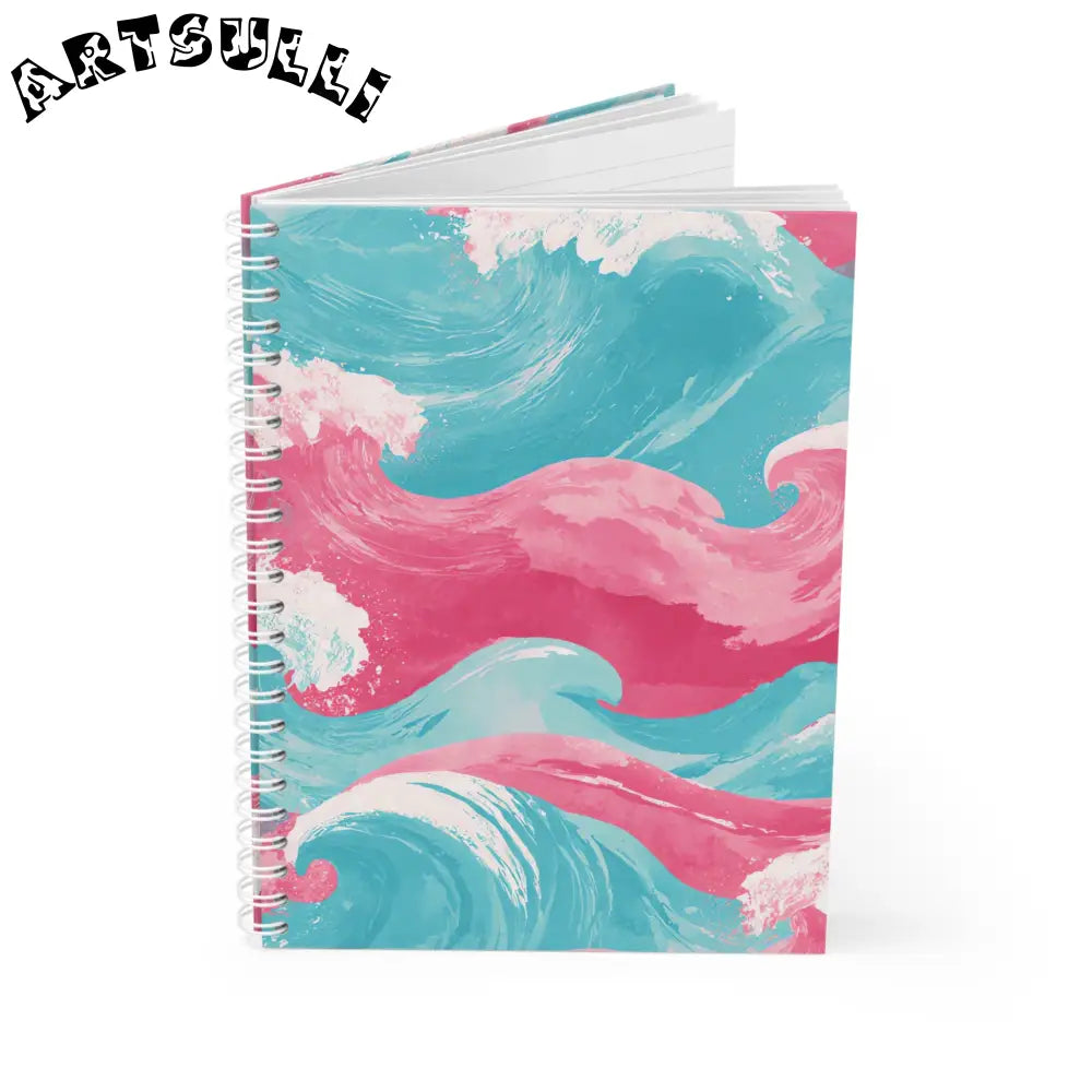 JAKKOUTTHEBXX The Great Pastelwave Pink and Blue Spiral Notebook