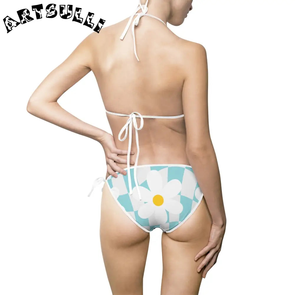 JAKKOUTTHEBXX Trippy Check Garden Women’s Bikini Swimsuit (AOP)