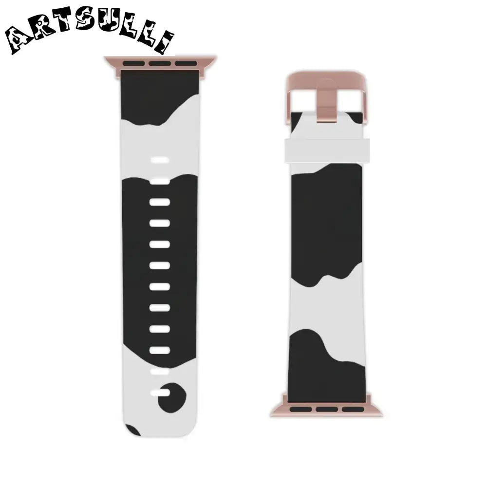 JAKKOUTTHEBXX Smartwatch Pair with White and Cow Print Apple Watch