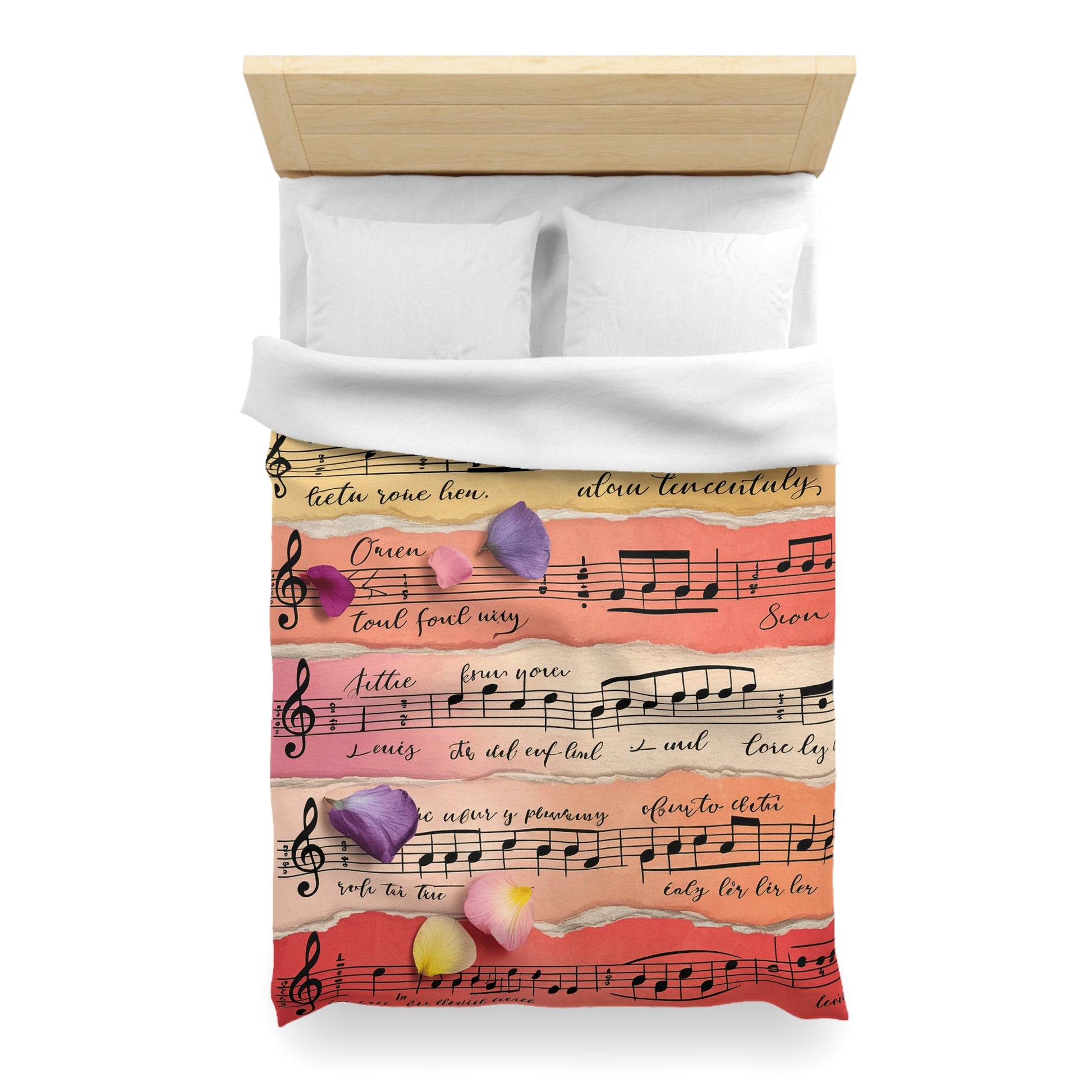 Torn Type Beat Sheet Music Multi-Color Microfiber Duvet Cover, Artsulli - Art is Long, Life is Short, Home Decor, , , , , , , 