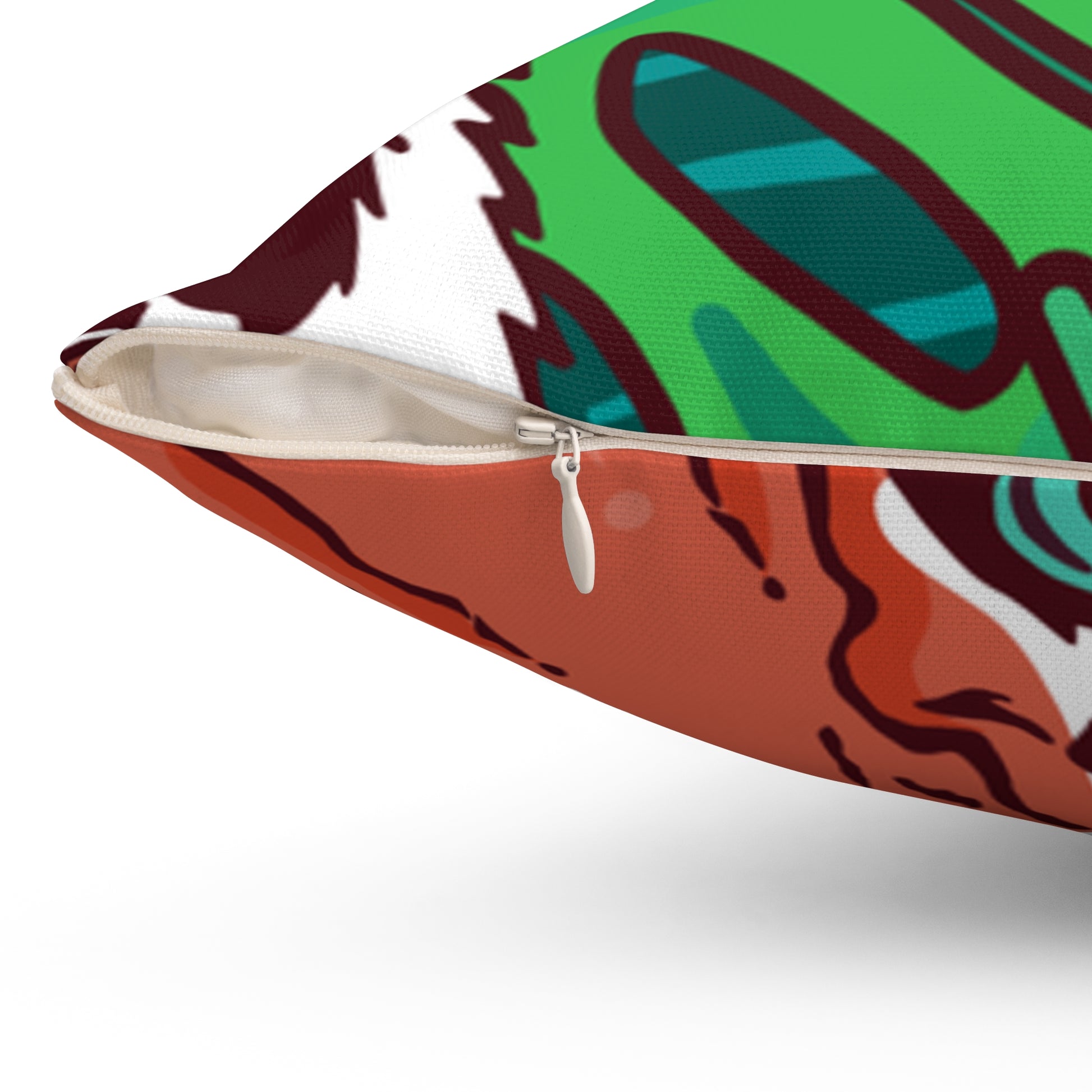 Tropical Jungle Tigers Blue and Green Spun Polyester Square Pillow, Artsulli - Art is Long, Life is Short, Home Decor, , , , , , , 