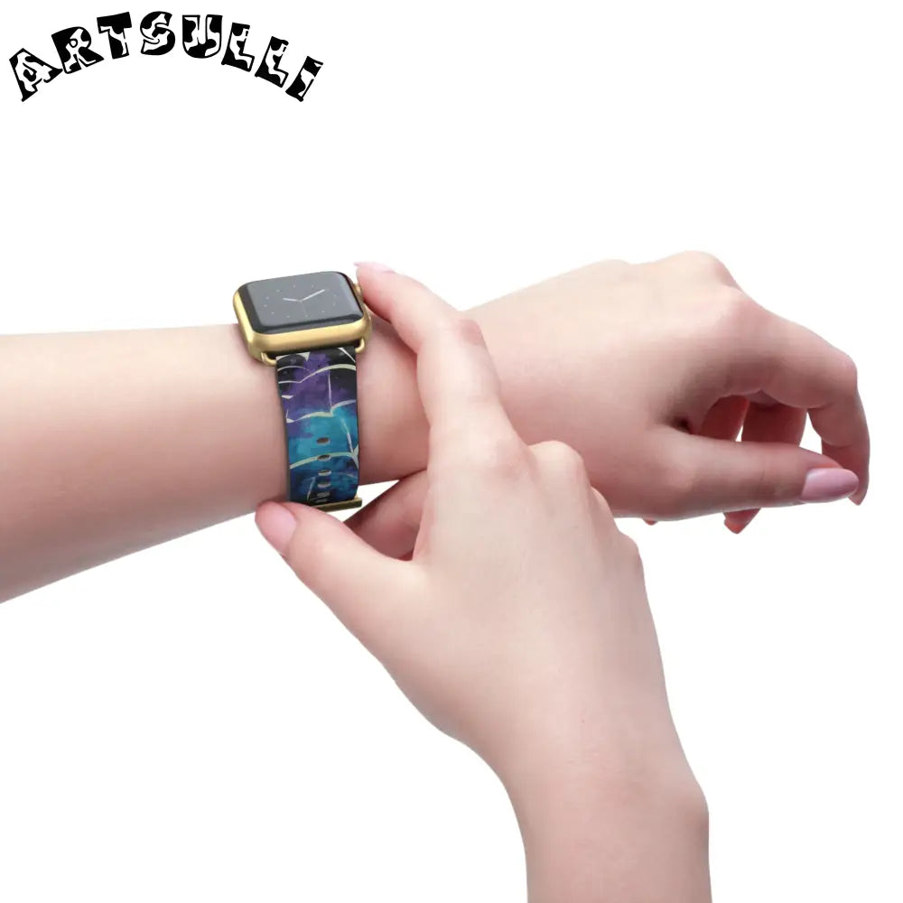 JAKKOUTTHEBXX Colorful Spider Web Faux Leather Watch Band 2025