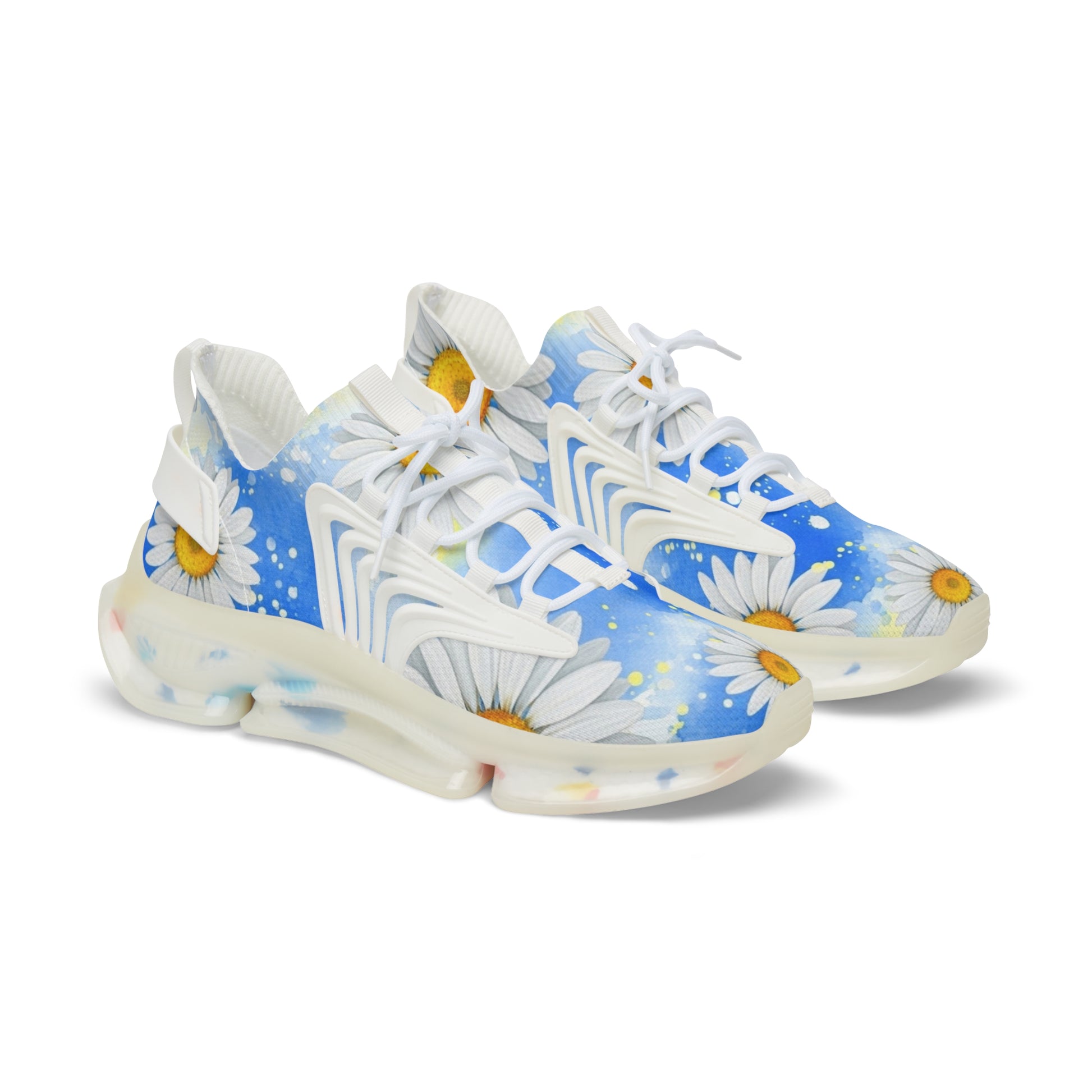 Daisies Men's Mesh Sneakers, Artsulli - Art is Long, Life is Short, Shoes, Color, White sole, Size, US 5, , , 10272112896394223725