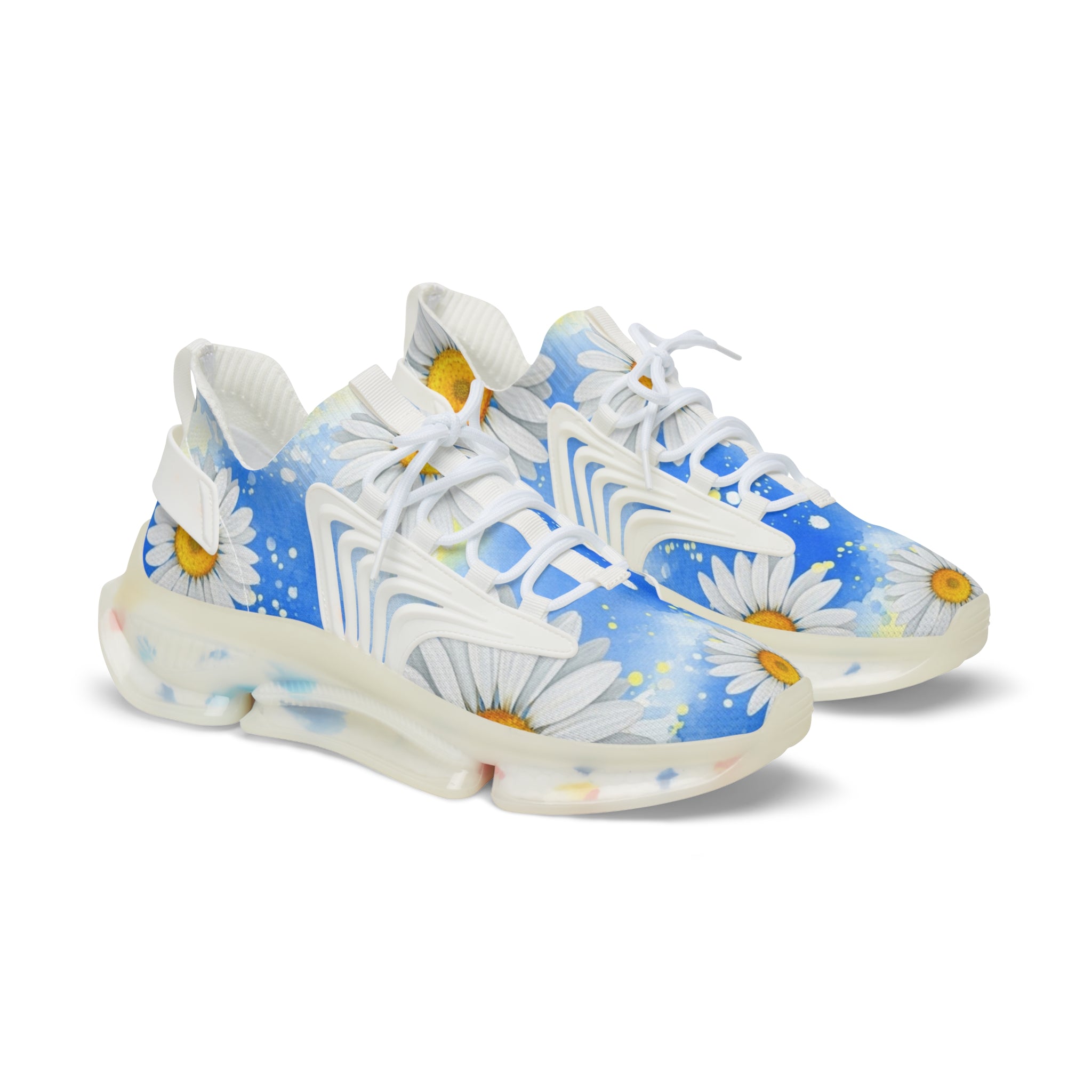 Daisies Men's Mesh Sneakers, Artsulli - Art is Long, Life is Short, Shoes, Color, White sole, Size, US 5, , , 10272112896394223725