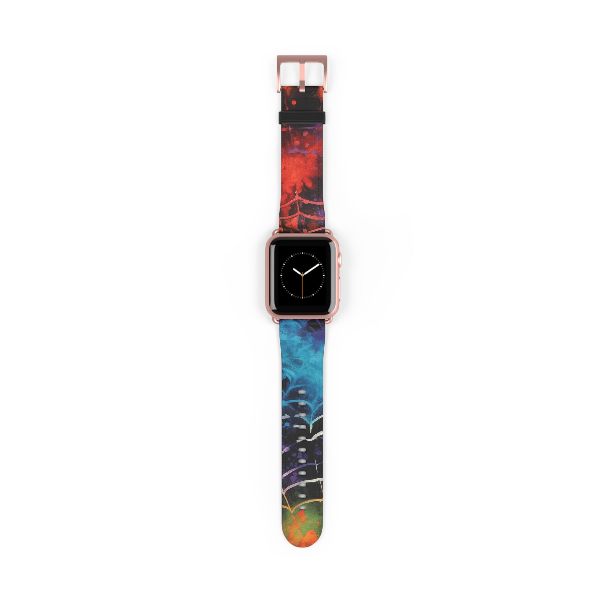 Spider Web Tie Dye III Emphasizing the Visuals Watch Band, Artsulli - Art is Long, Life is Short, Accessories, Size, 38 - 41 mm, Color, Rose Gold Matte, , , 28050523193544471531