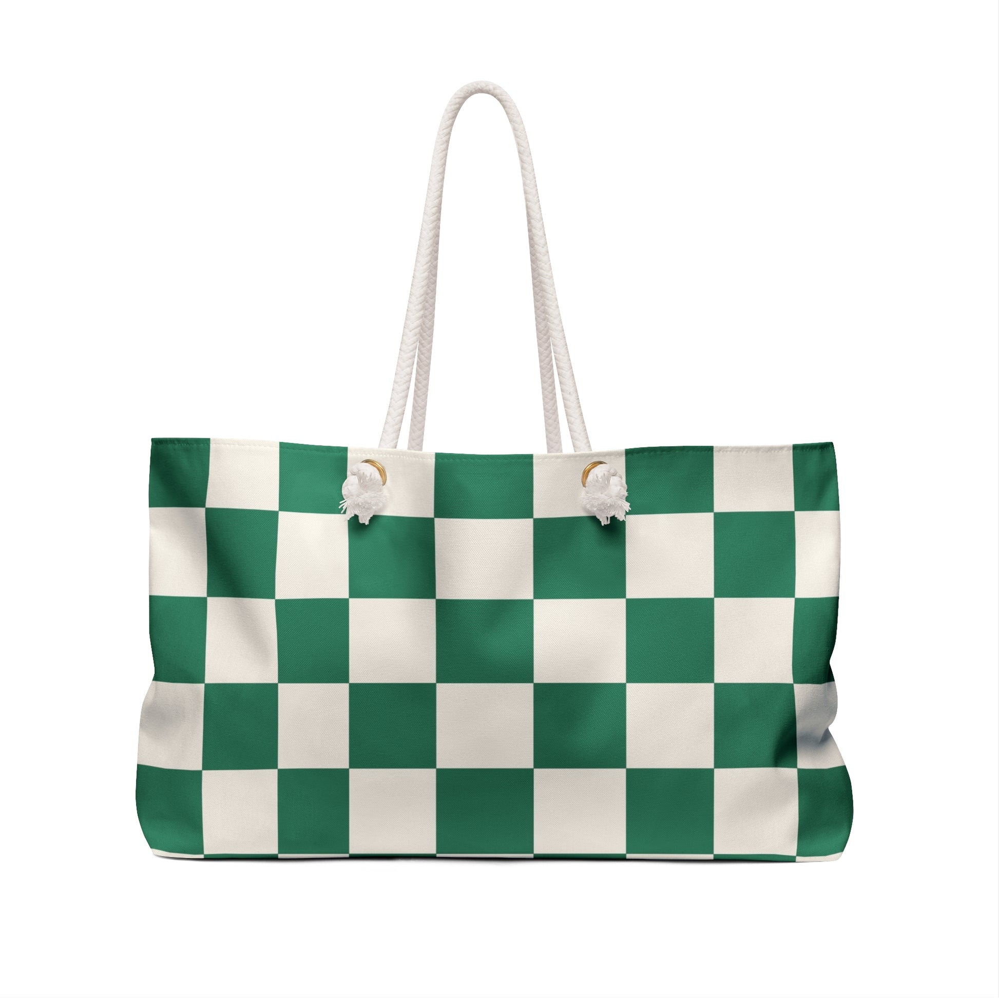 Checkerboard II Dark Green Weekender Bag, Artsulli - Art is Long, Life is Short, Bags, , , , , , , 