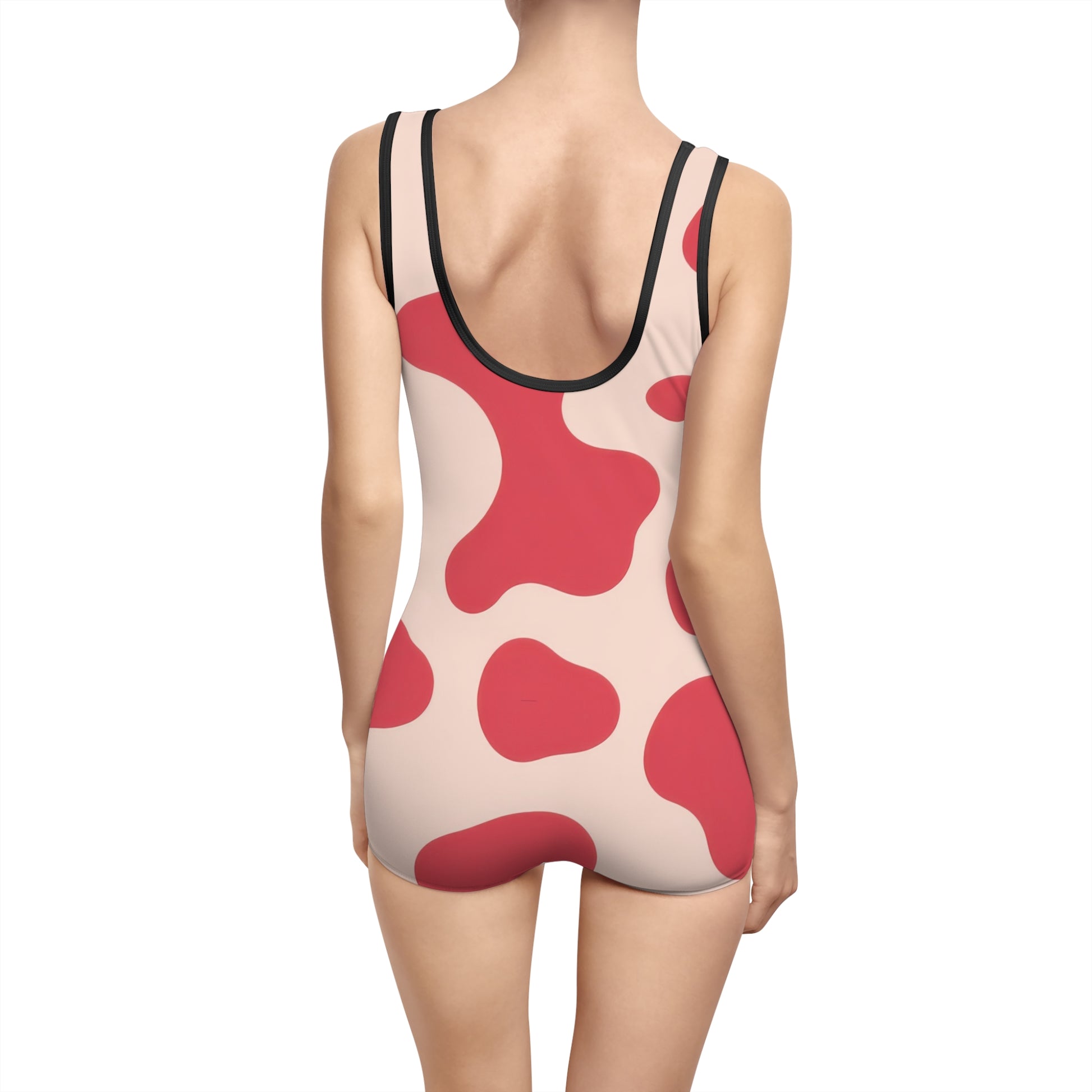 Red Jungle Cow Women's Vintage Swimsuit (AOP), Artsulli - Art is Long, Life is Short, All Over Prints, , , , , , , 