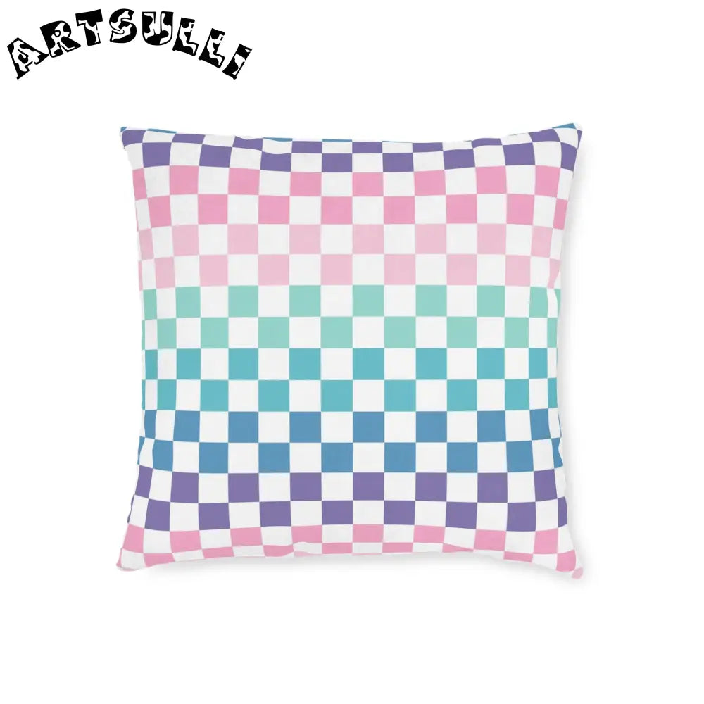 JAKKOUTTHEBXX Vaporwave Rainbow Checkerboard Multi-Color Square