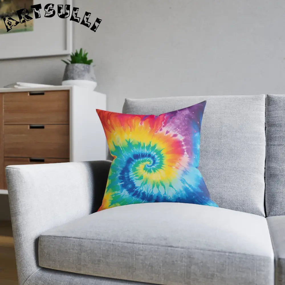 JAKKOUTTHEBXX Rainbow Tie Dye Faux Suede Pillow 2025