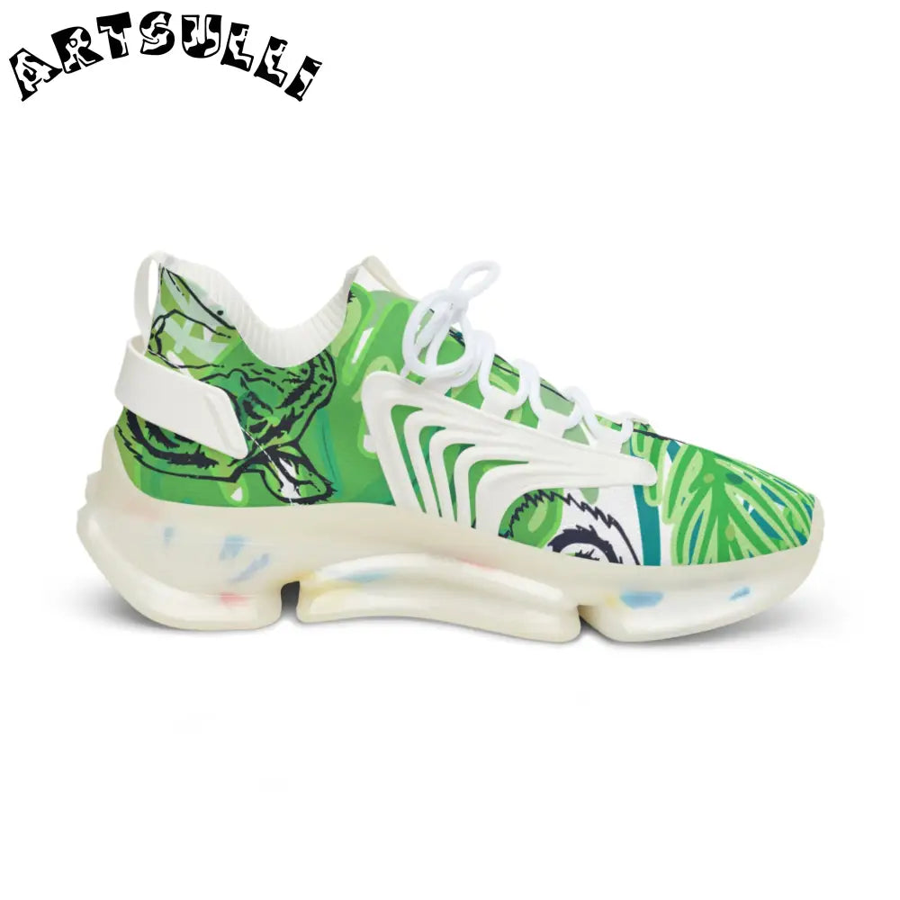 JAKKOUTTHEBXX Tropical Jungle Tigers Lime Green Men’s Mesh Sneakers