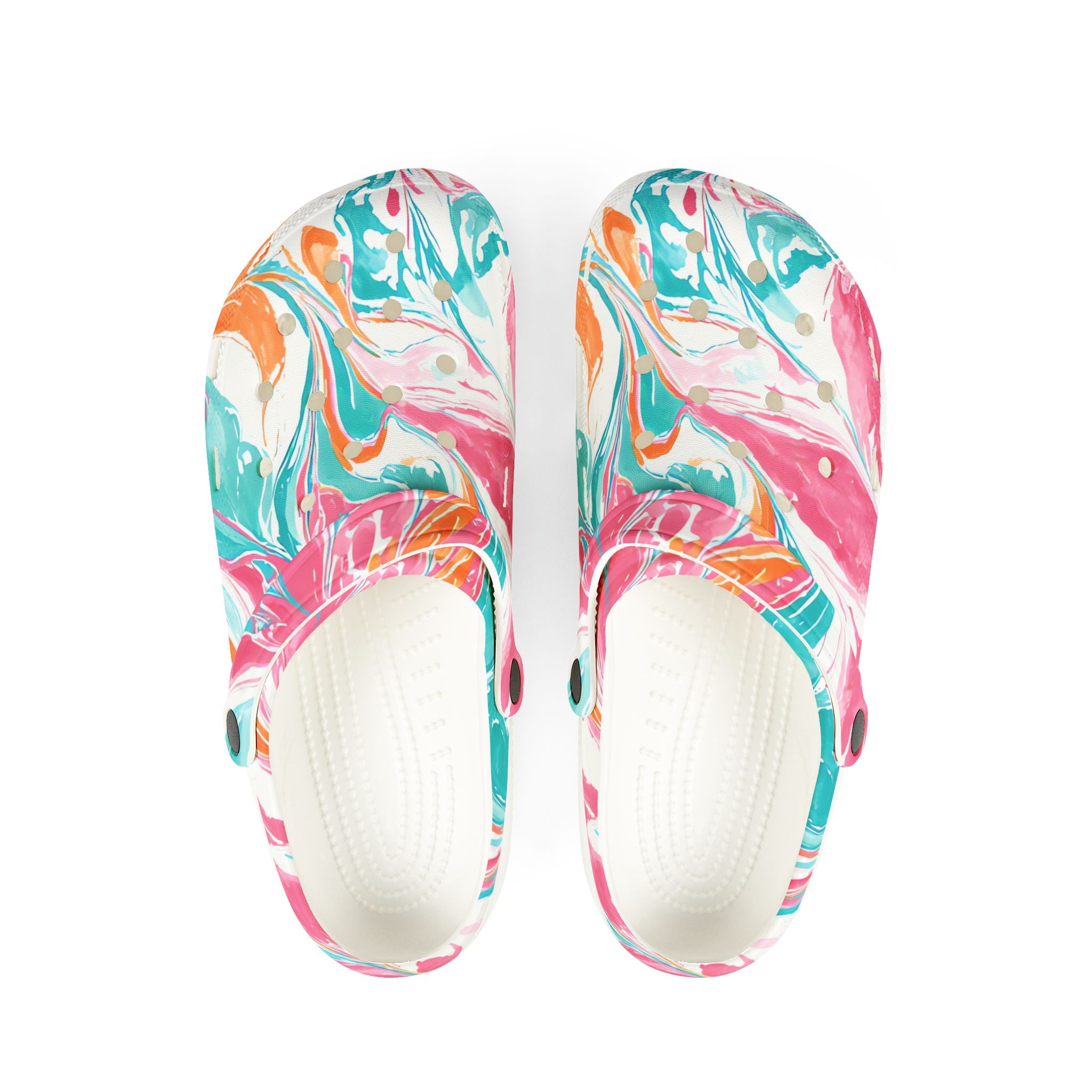Liquid Pastel Spill Multi-Color EVA Foam Rubber Shoes (AOP), Artsulli - Art is Long, Life is Short, Shoes, Size, US 6 (Women's), Color, White, , , 32854437079661406435