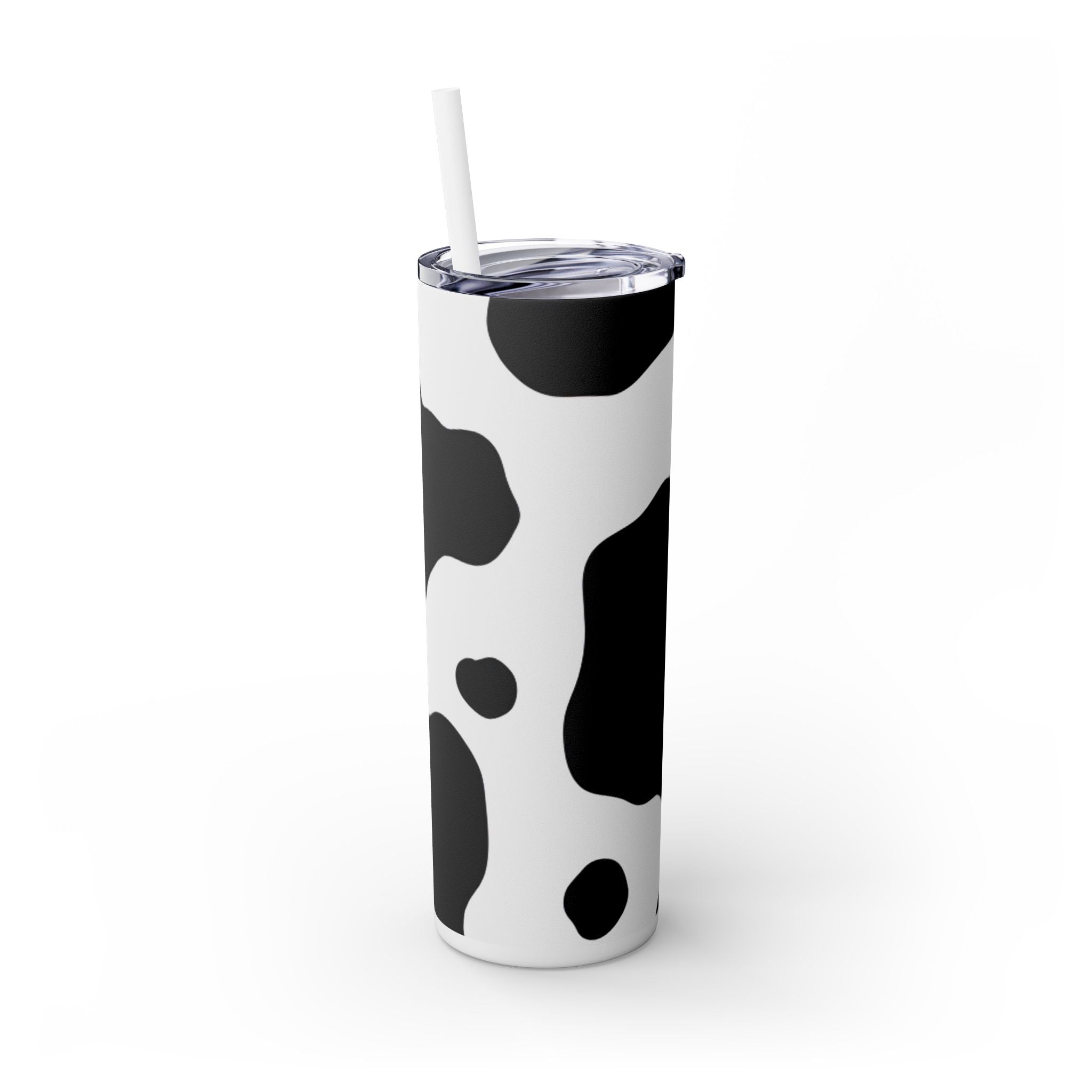 Cow Print Focus Skinny Tumbler with Straw, 20oz, Artsulli - Art is Long, Life is Short, Mug, , , , , , , 