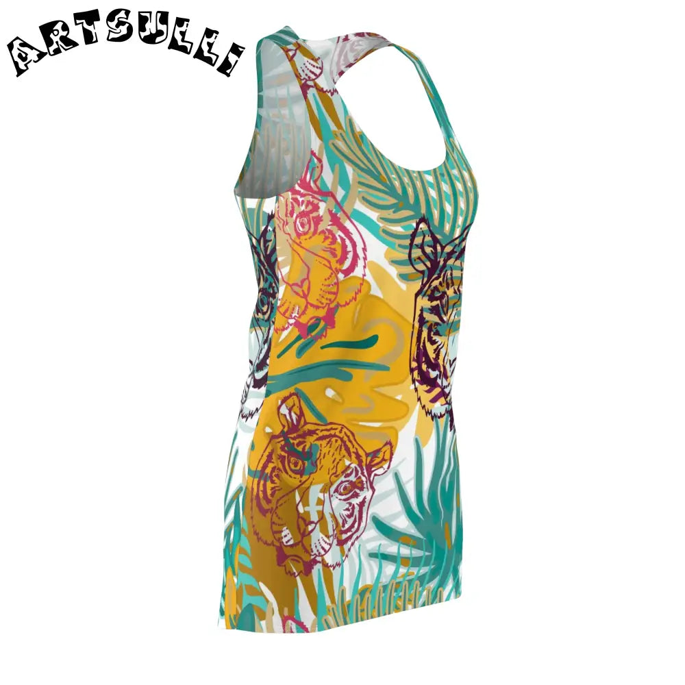 JAKKOUTTHEBXX Tropical Jungle Tigers Brown and Green Women’s Cut &