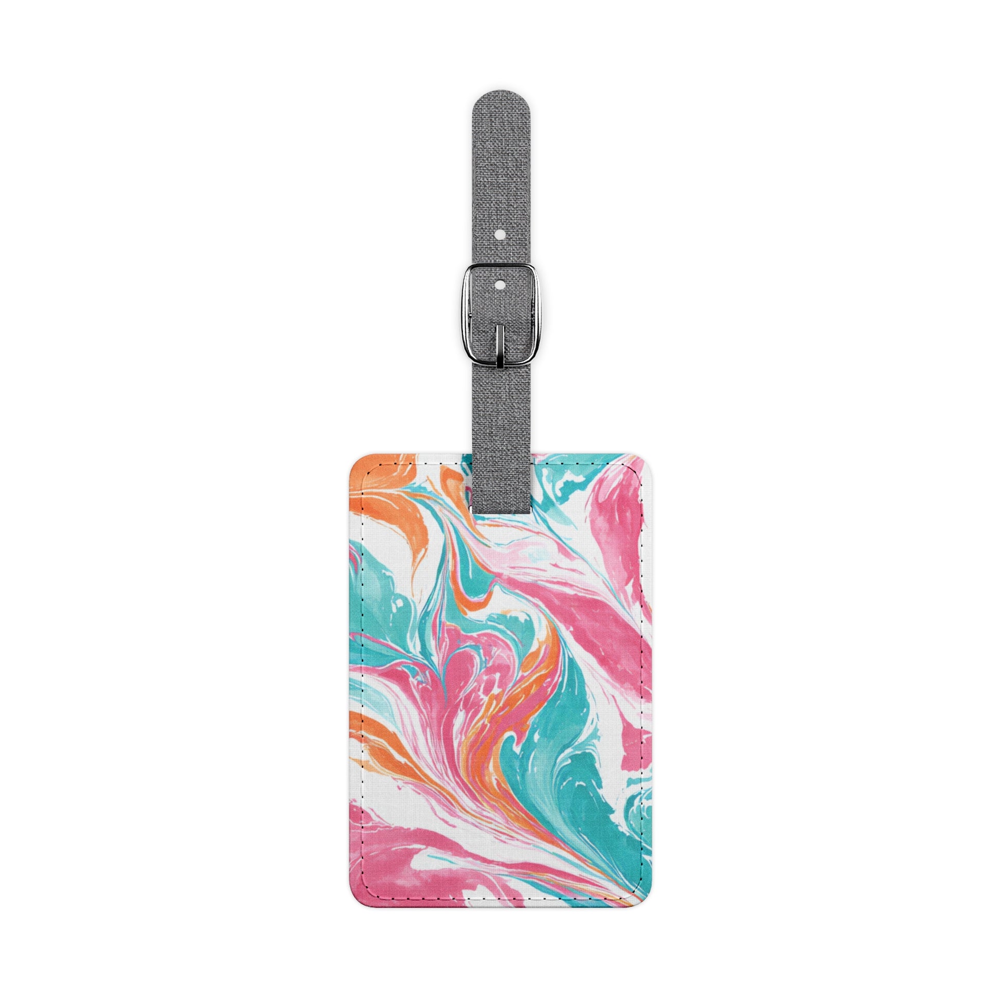 Liquid Pastel Spill Multi-Color Saffiano Polyester Luggage Tag, Rectangle, Artsulli - Art is Long, Life is Short, Accessories, Size, One size, Shape, Rectangle, , , 66168496918953308553