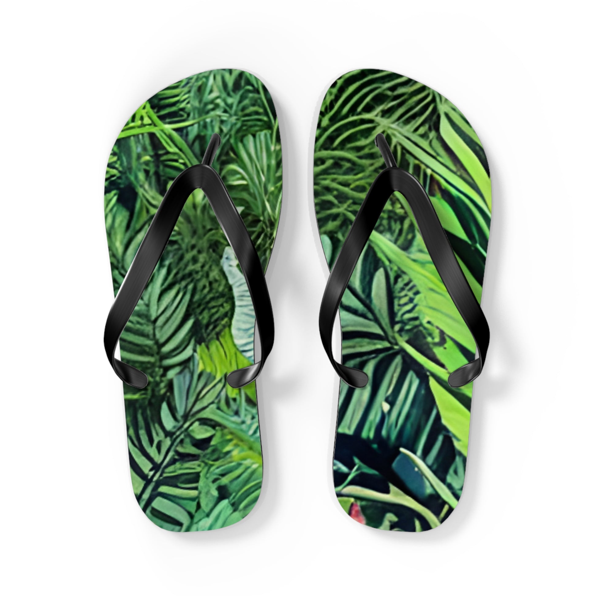 Jungle Zebra Art Flip Flops, Artsulli - Art is Long, Life is Short, Shoes, Size, L, Color, Black sole, , , 62270269055549