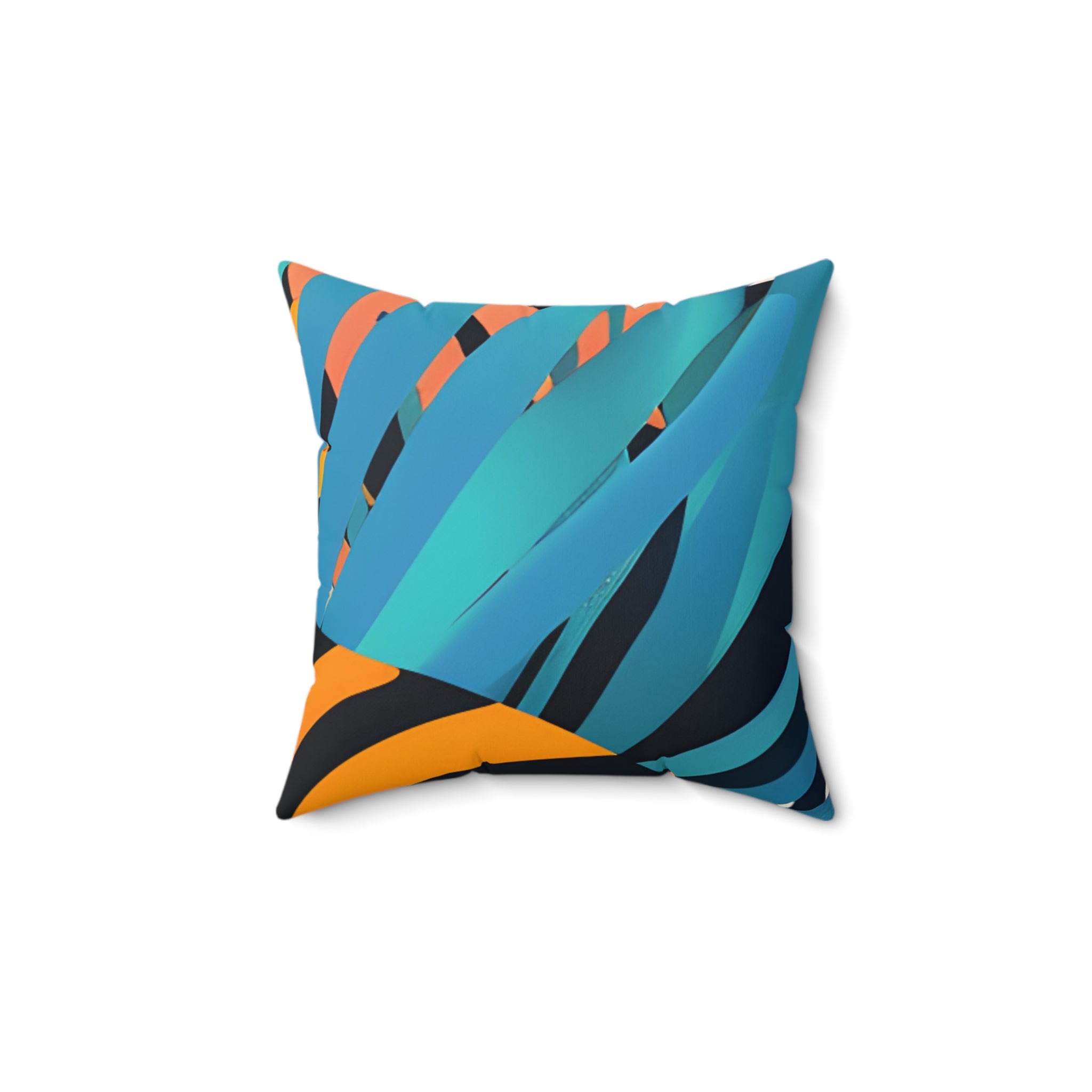 Palm Leaves x Tiger Stripes Orange and Blue Faux Suede Square Pillow, Artsulli - Art is Long, Life is Short, Home Decor, , , , , , , 