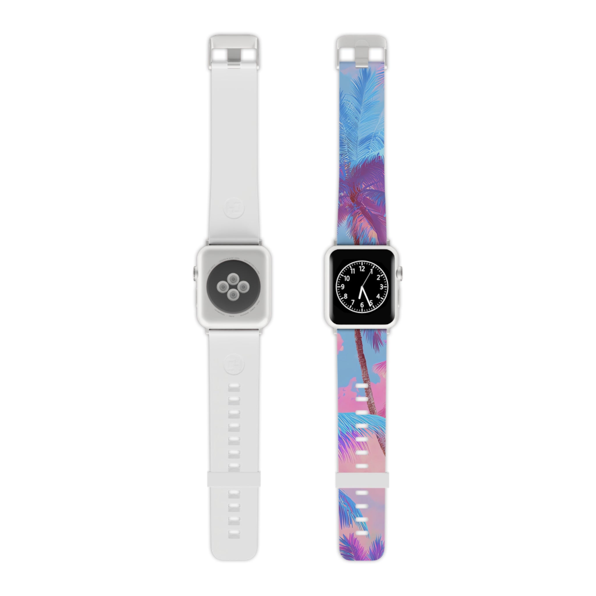 Ethereal Pastel Palms Watch Band for Apple Watch, Artsulli - Art is Long, Life is Short, Accessories, Size, 7.5'' × 0.75'' / 38 - 40 mm, Color, Silver, , , 55086763443525630222