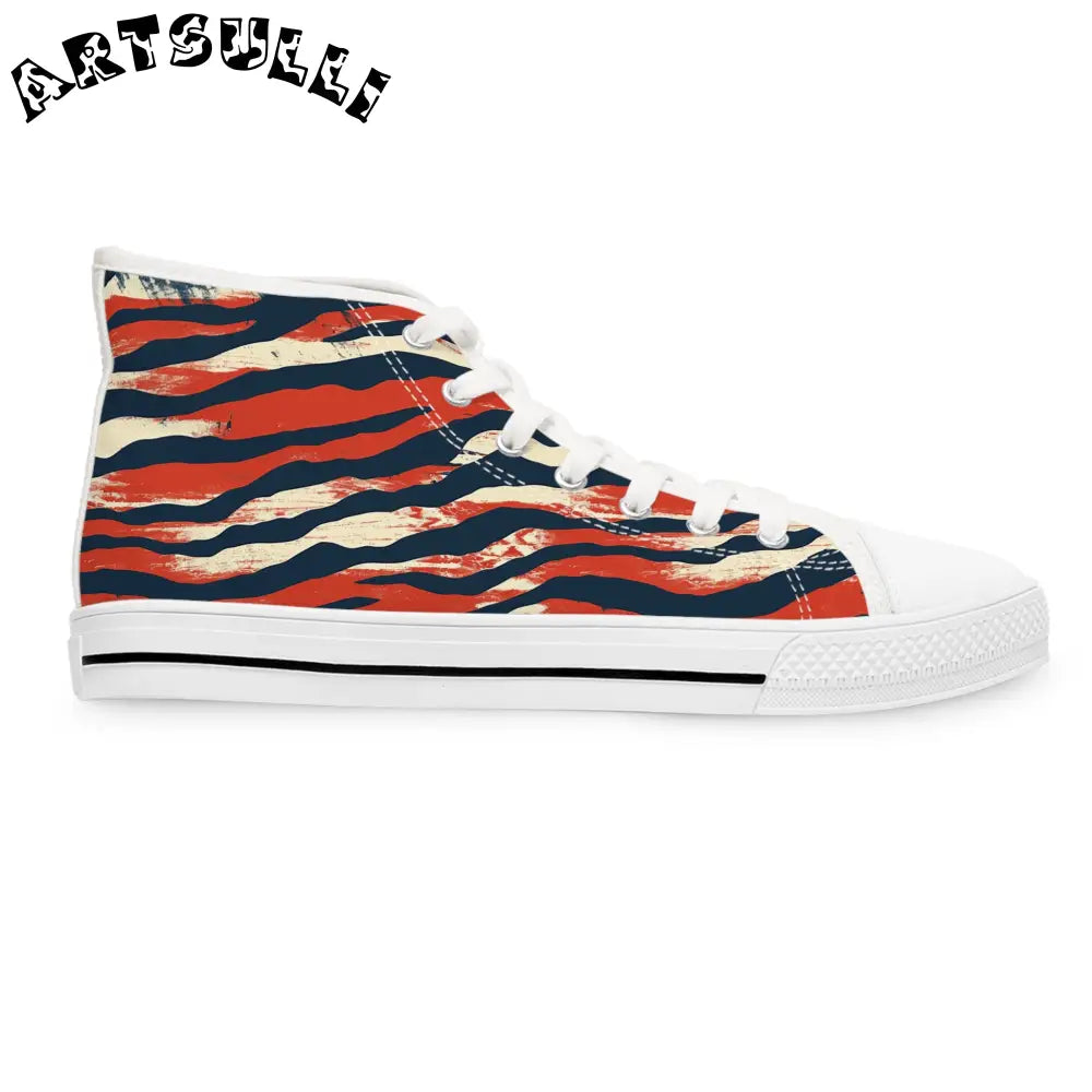 JAKKOUTTHEBXX Capricious Tiger Wave Women’s High Top Sneakers