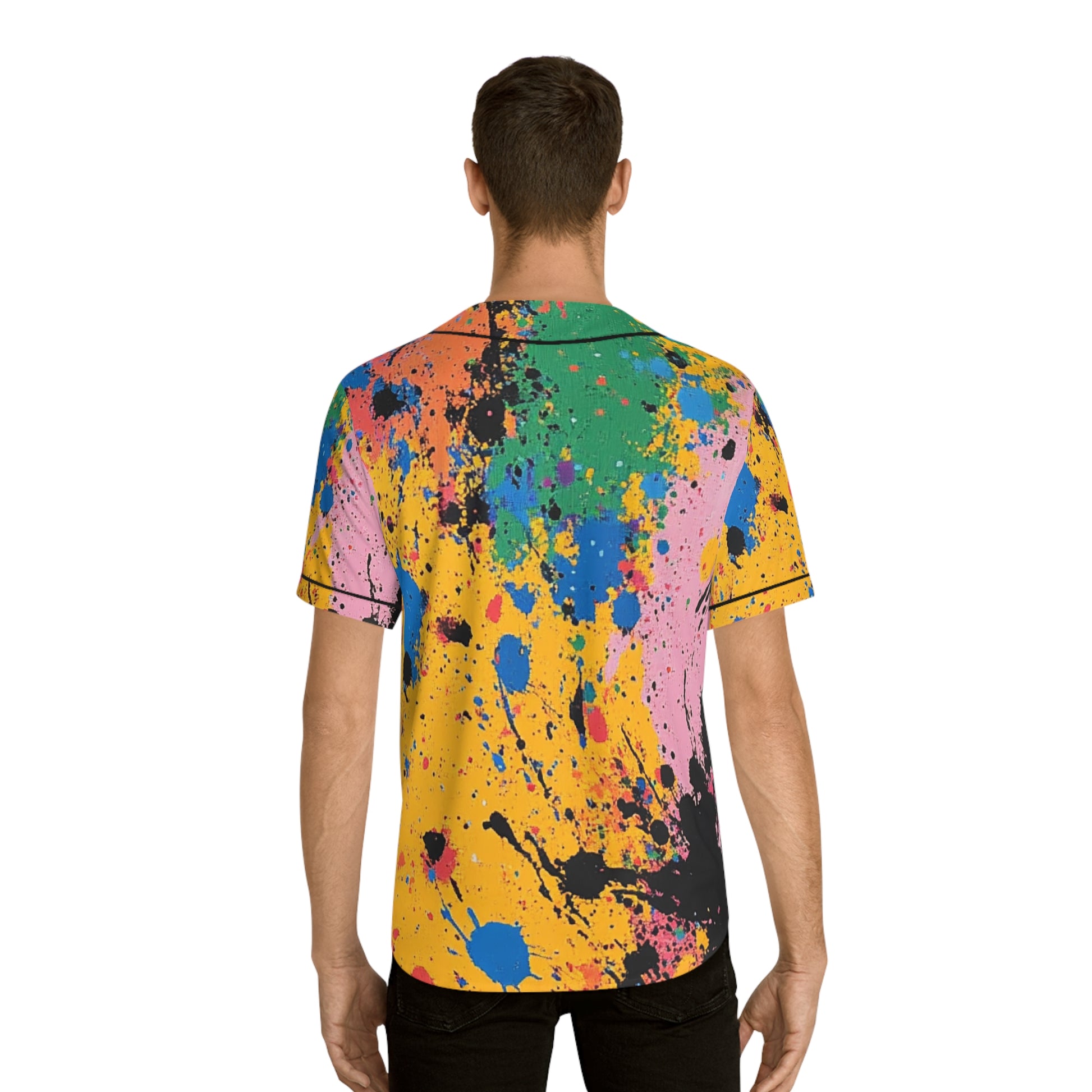 The Colors Of Paint Splatter Men's Baseball Jersey (AOP), Artsulli - Art is Long, Life is Short, All Over Prints, , , , , , , 