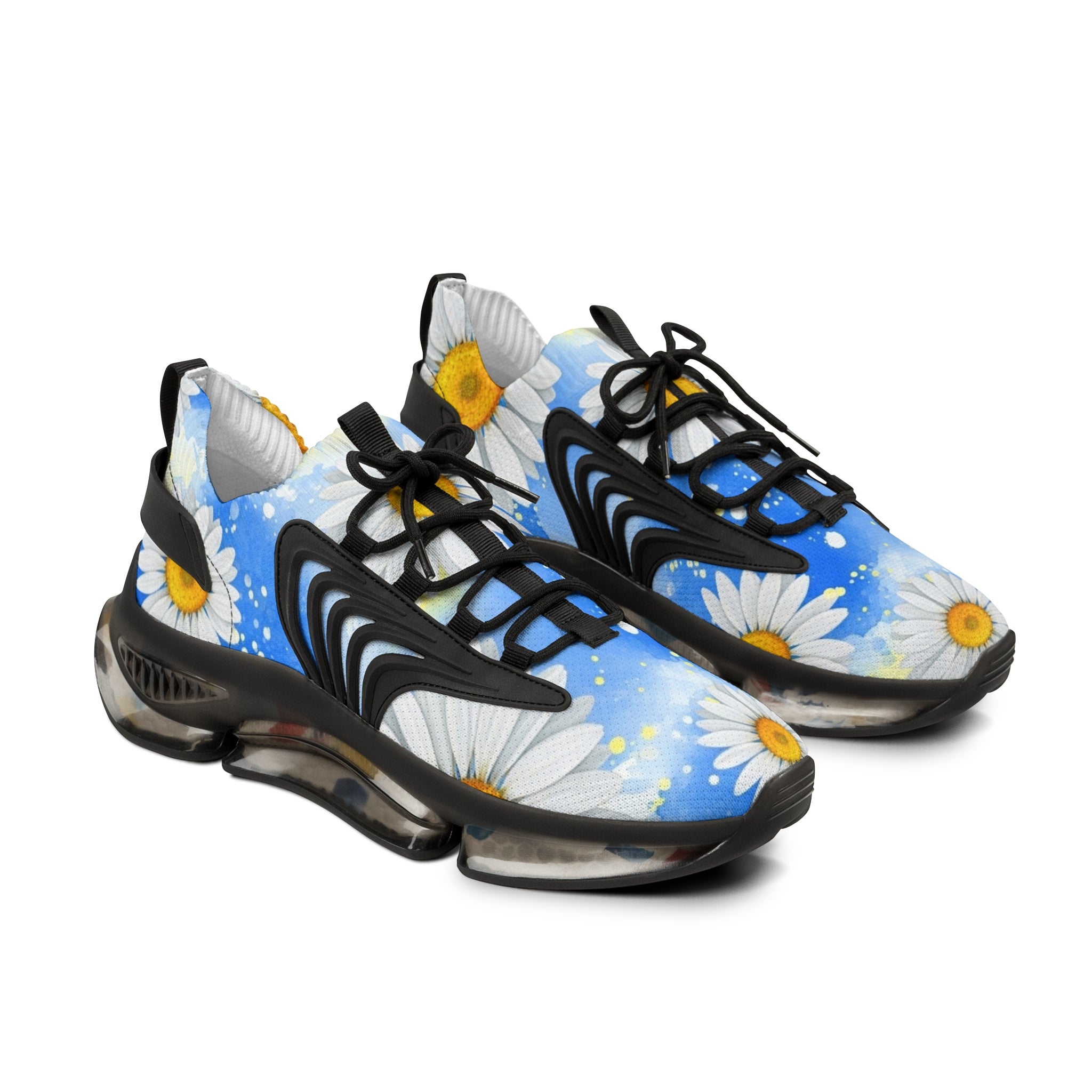 Daisies Men's Mesh Sneakers, Artsulli - Art is Long, Life is Short, Shoes, Color, Black sole, Size, US 5, , , 26785795976026869053